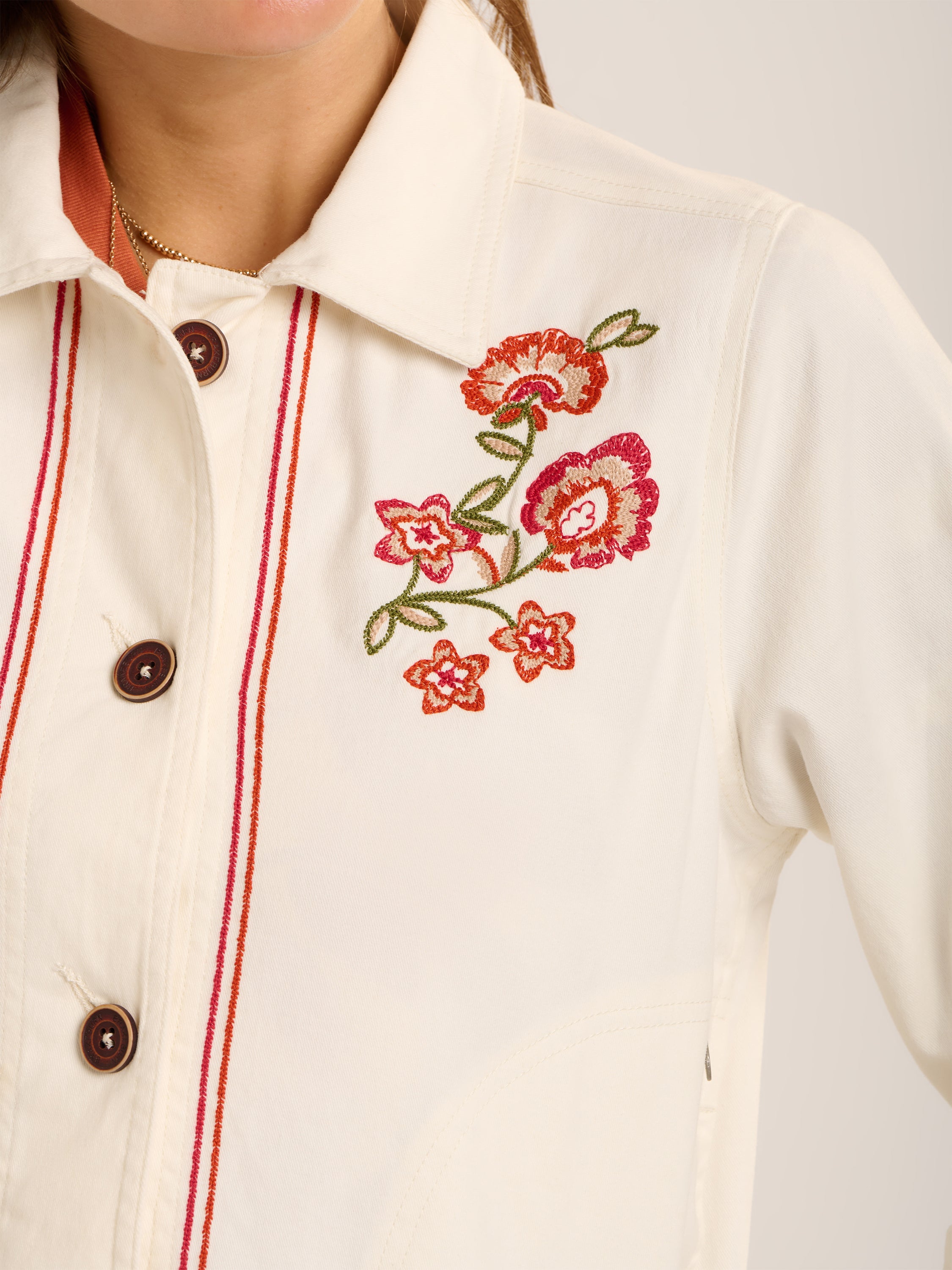 Celestina Embroidered Denim Jacket
