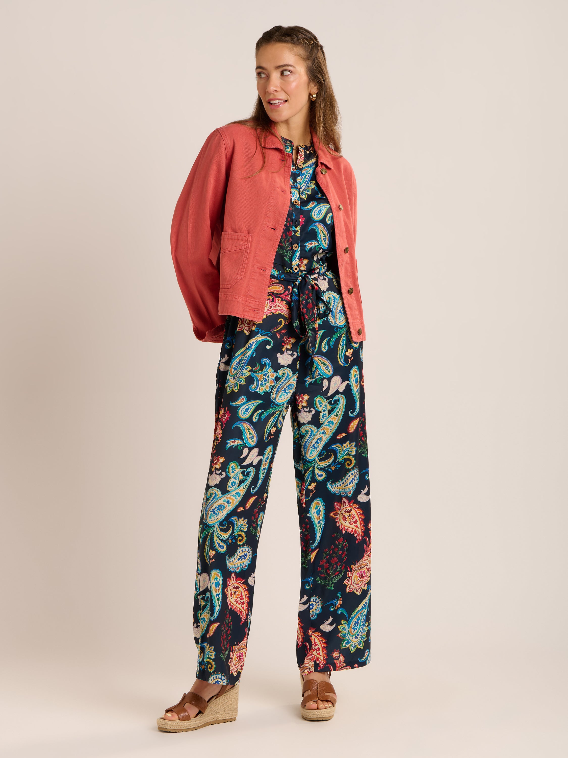 Olivia Paisley Wide Leg Jumpsuit