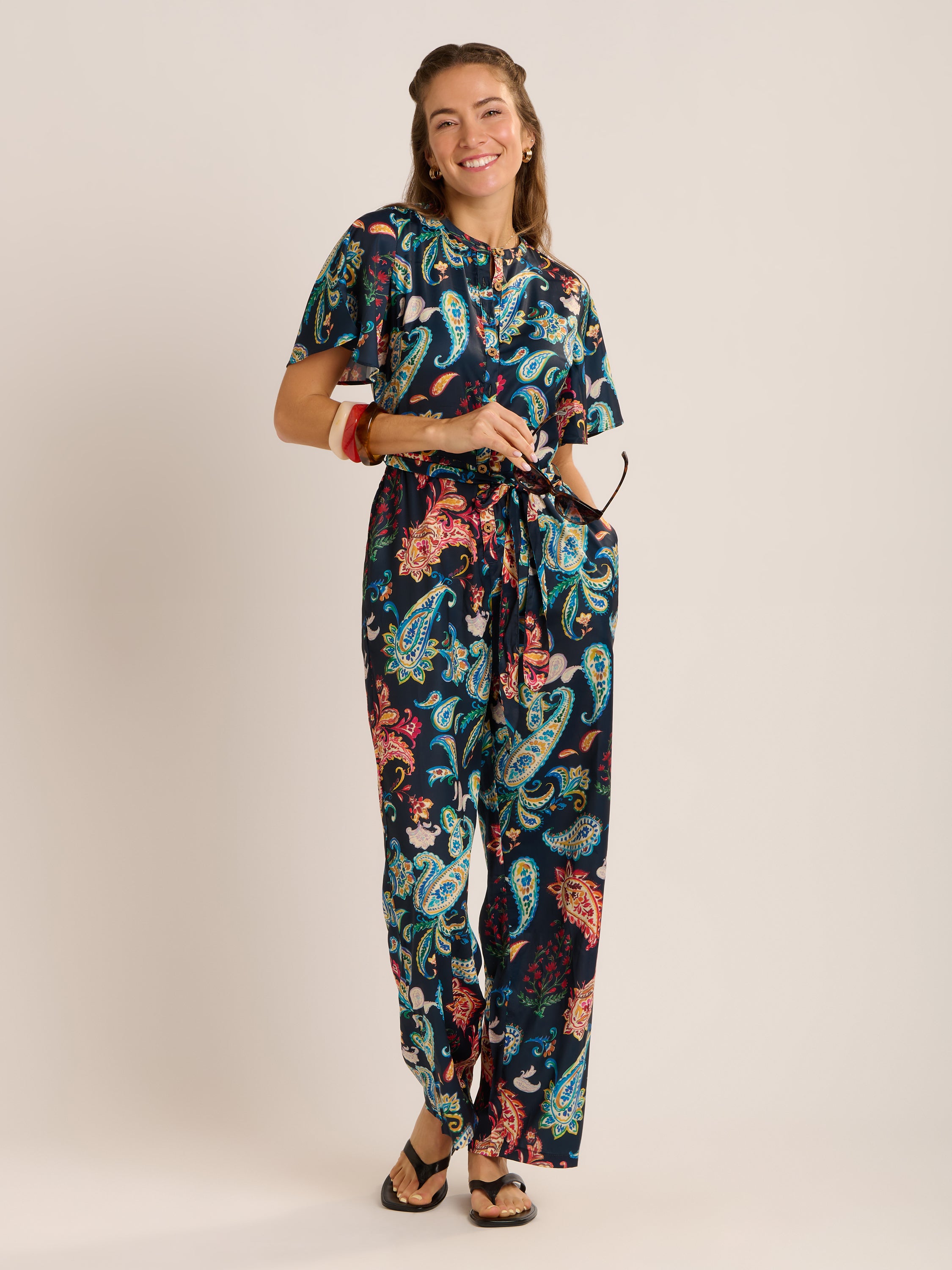 Olivia Paisley Wide Leg Jumpsuit