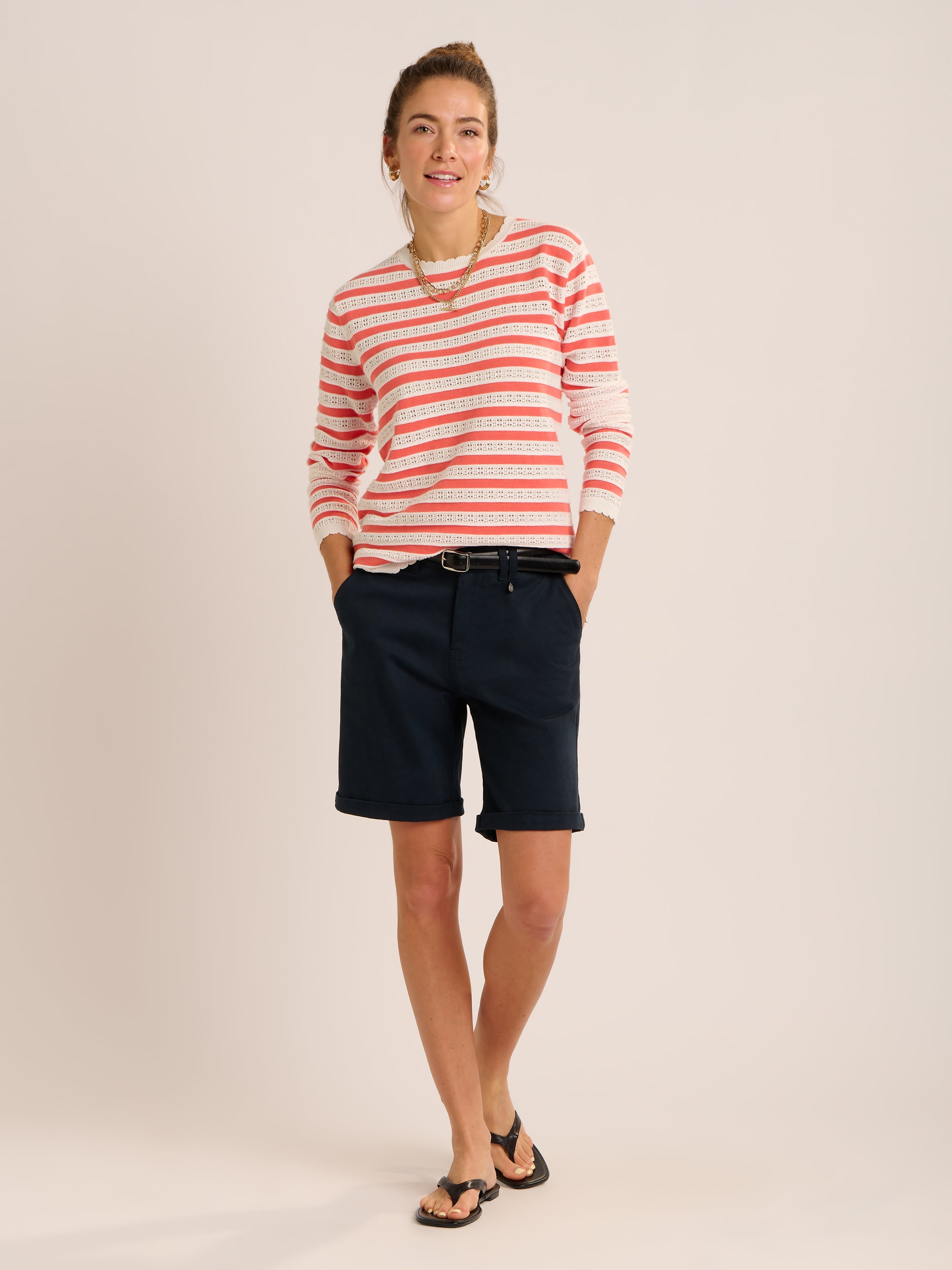 Deena Navy Chino Short