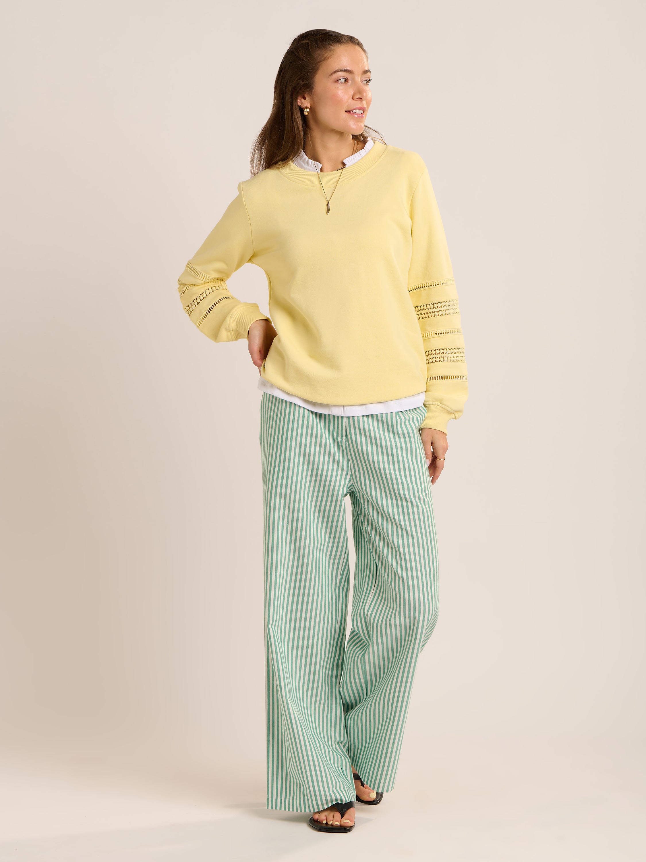 Phoebe Stripe Wide Leg Trouser