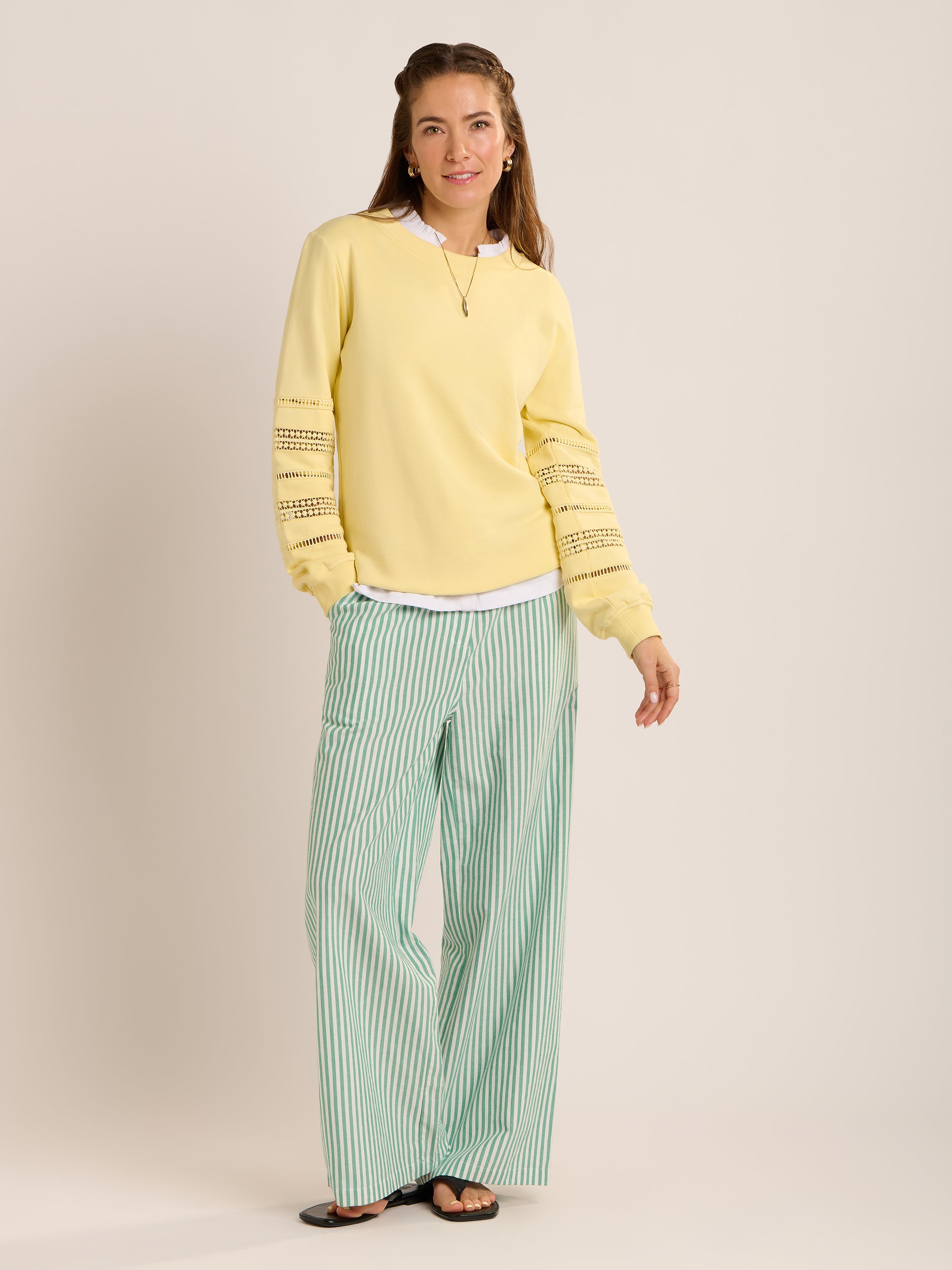 Phoebe Stripe Wide Leg Trouser