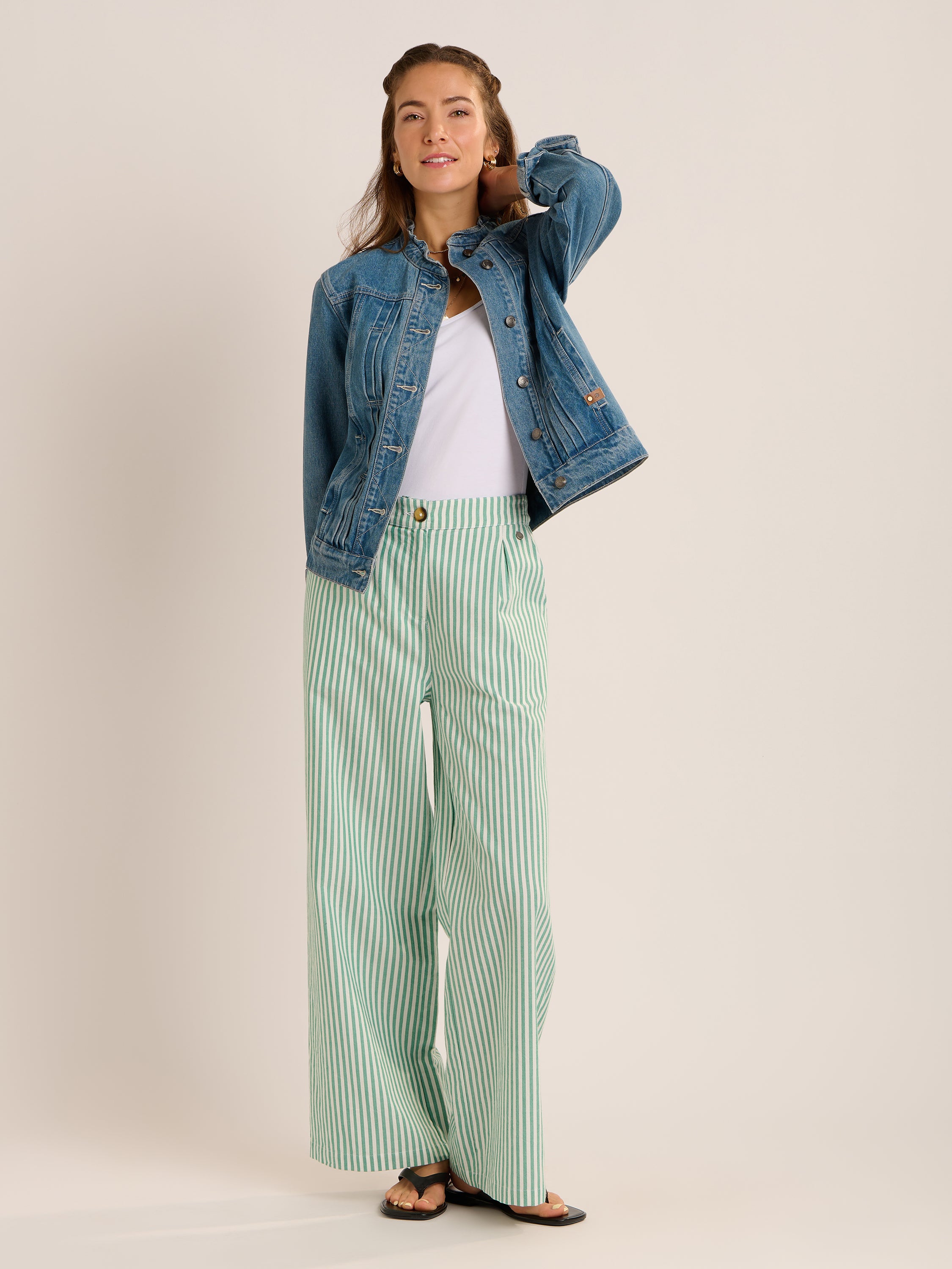 Phoebe Stripe Wide Leg Trouser