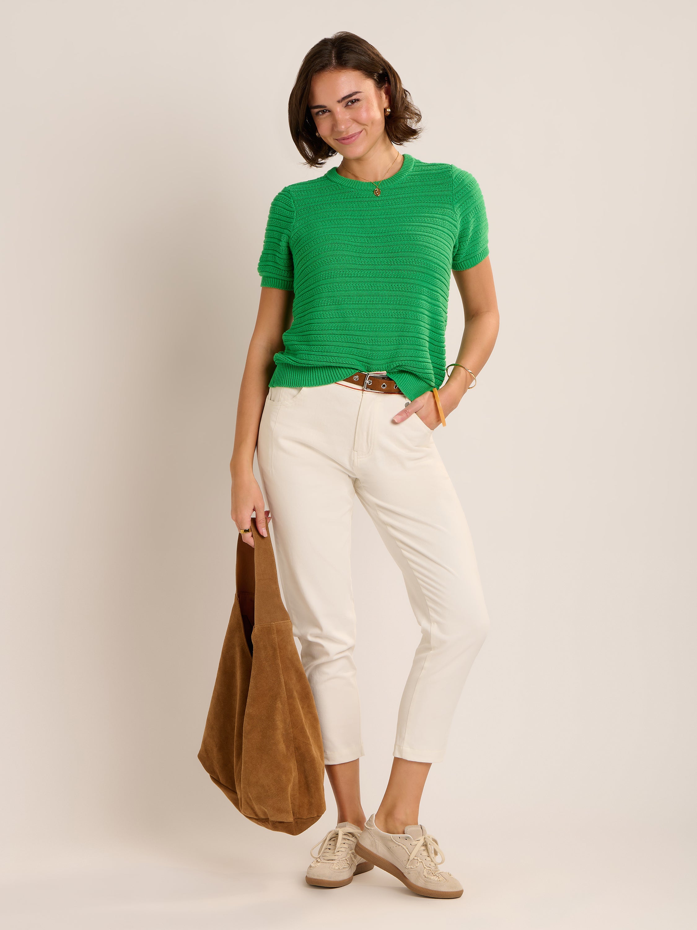 Embroidered Cropped Blake Trousers