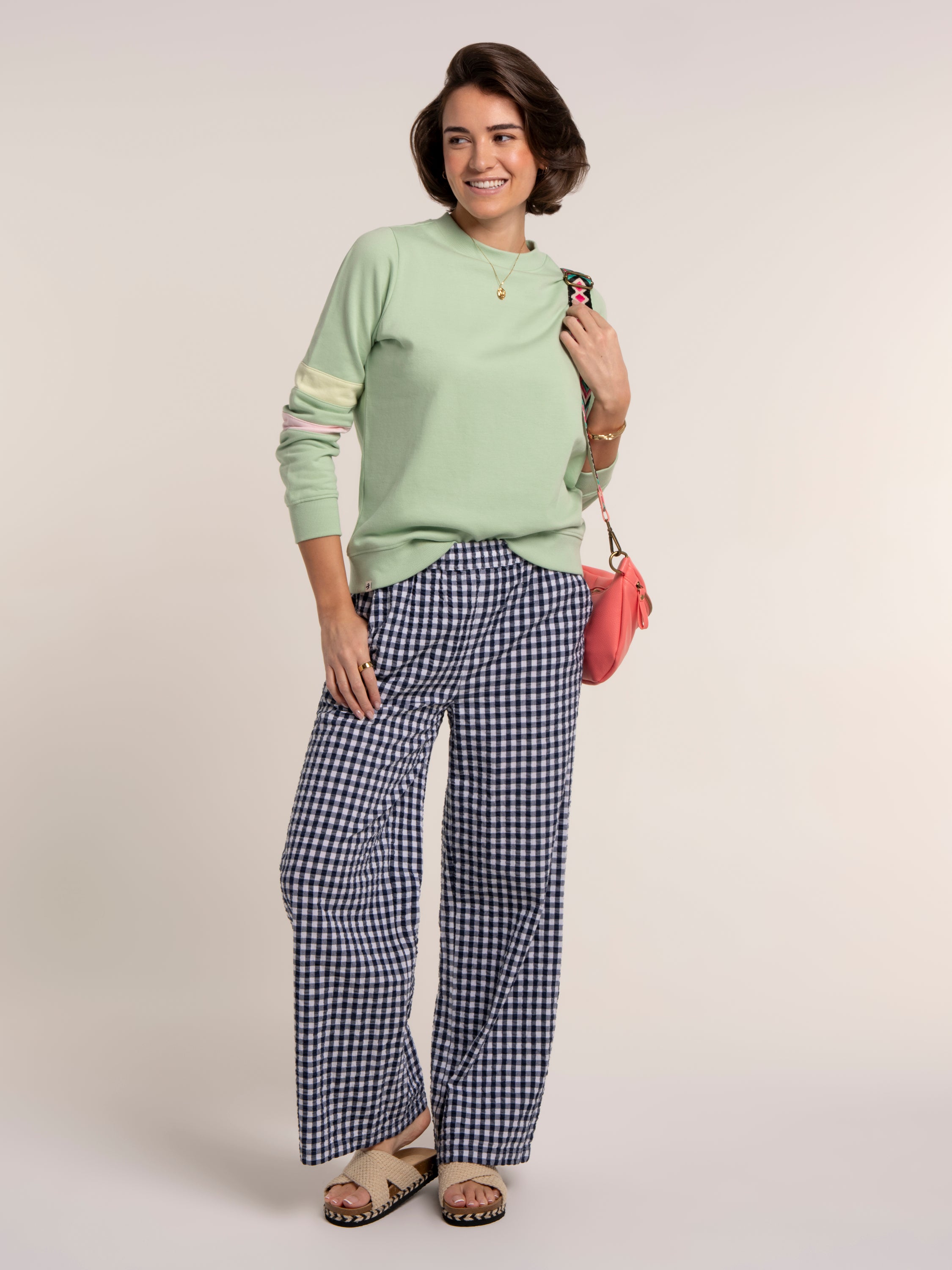 Aitana Gingham Wide Leg Trousers