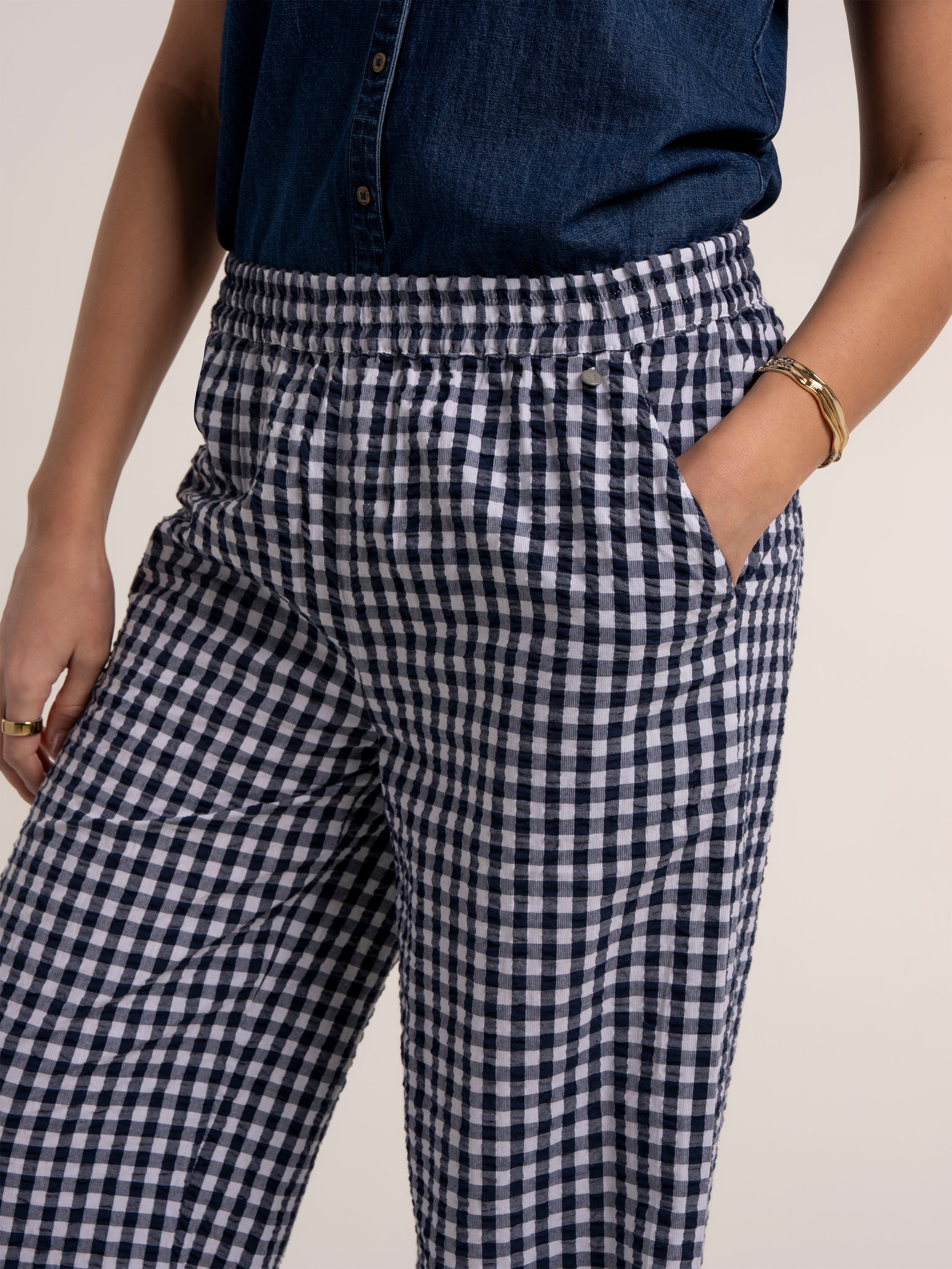 Aitana Gingham Wide Leg Trousers