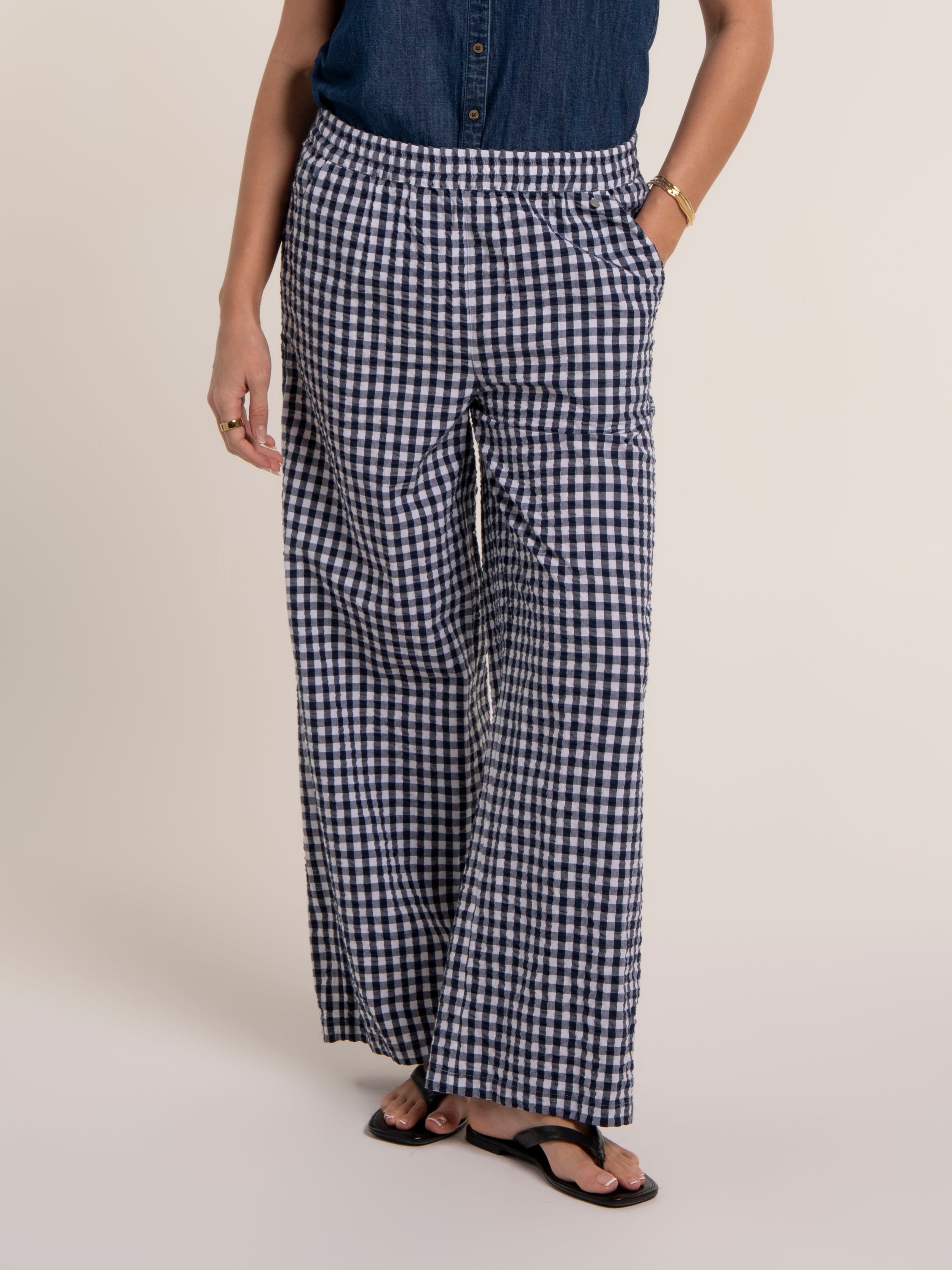 Aitana Gingham Wide Leg Trousers