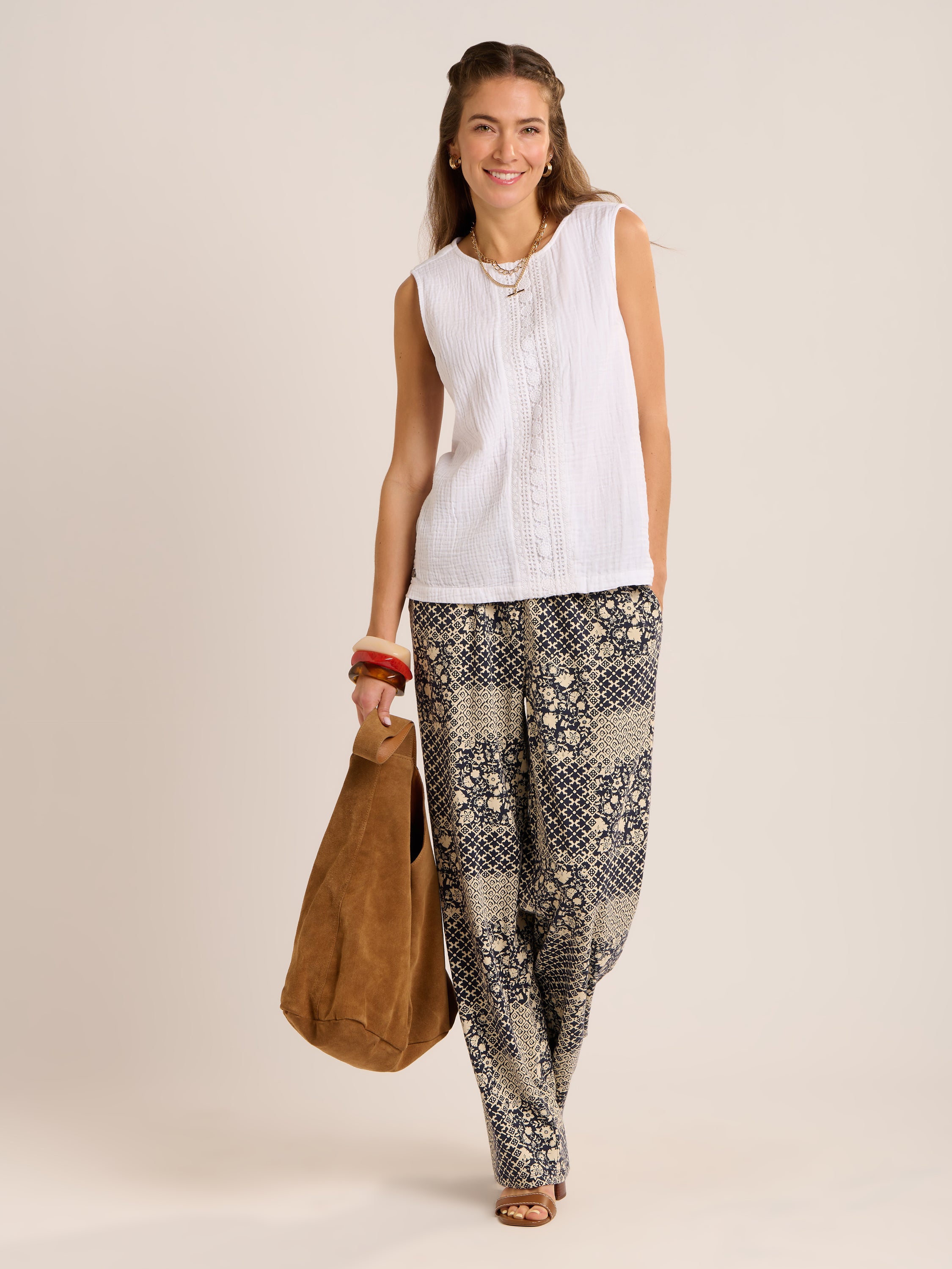 Lilly Double Cloth Sleeveless Blouse