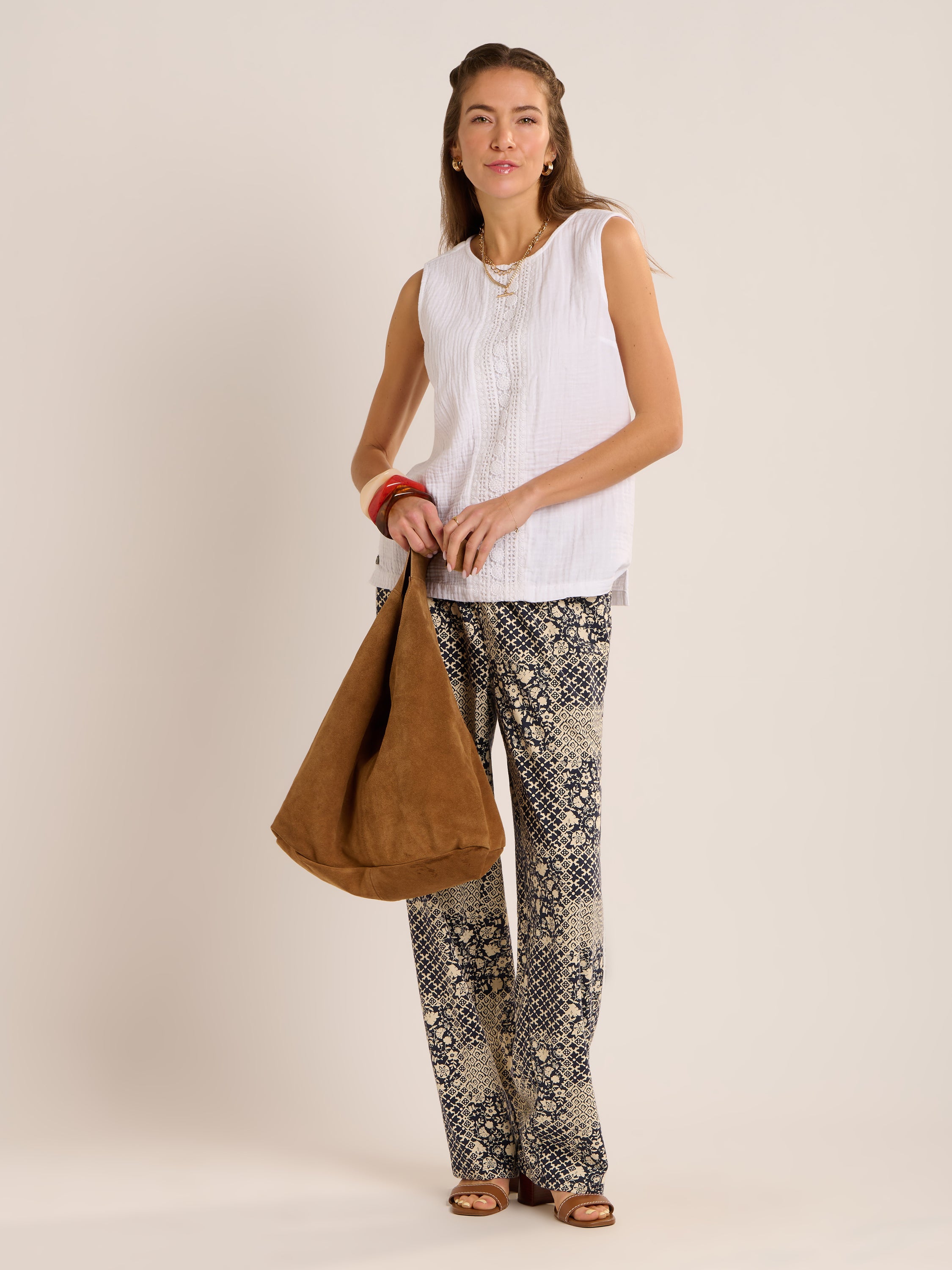 Lilly Double Cloth Sleeveless Blouse