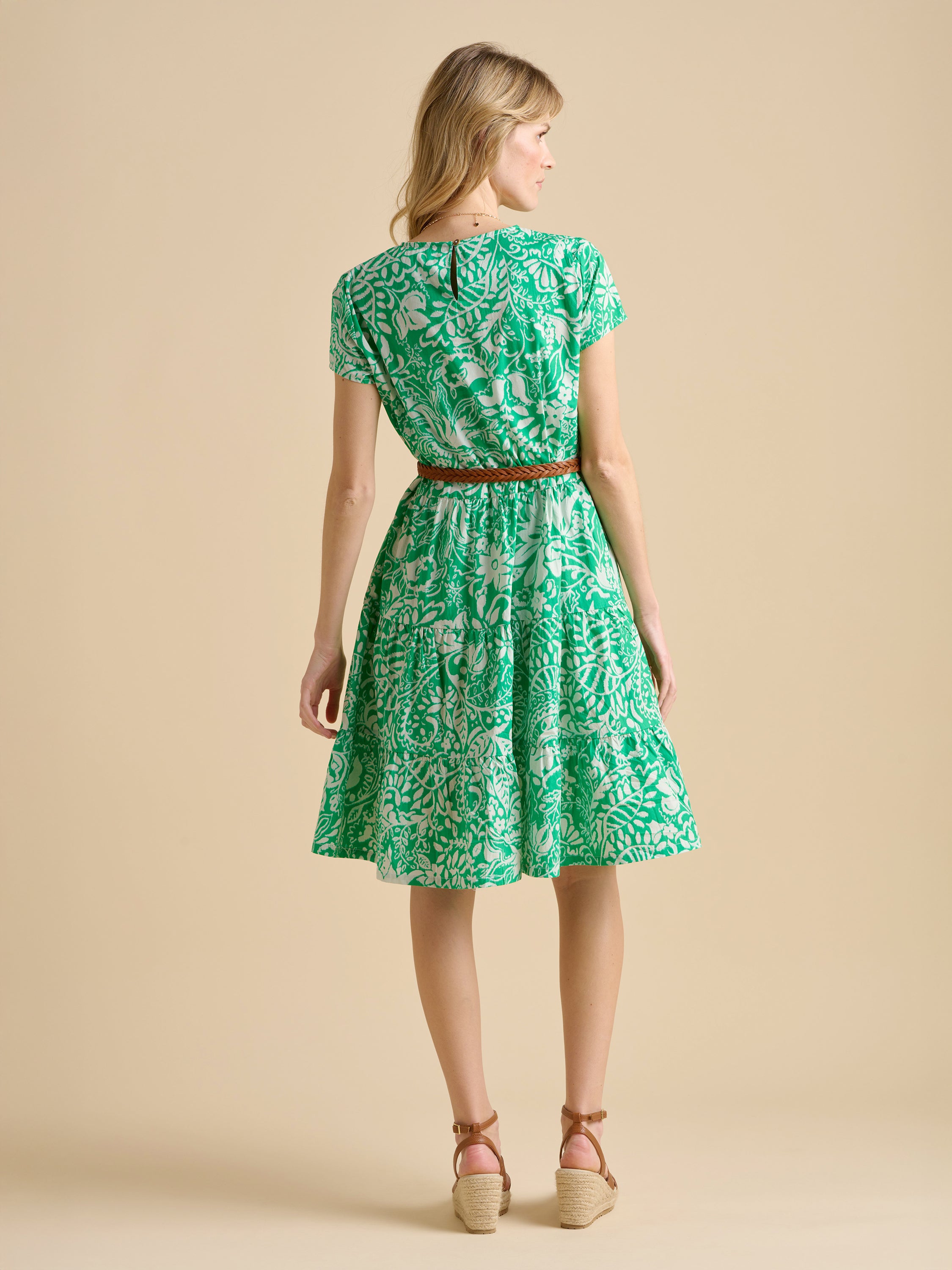 Womens Green Wildflower Knee Length Dress | Brakeburn Womens Green Wildflower Knee Length Dress | Brakeburn