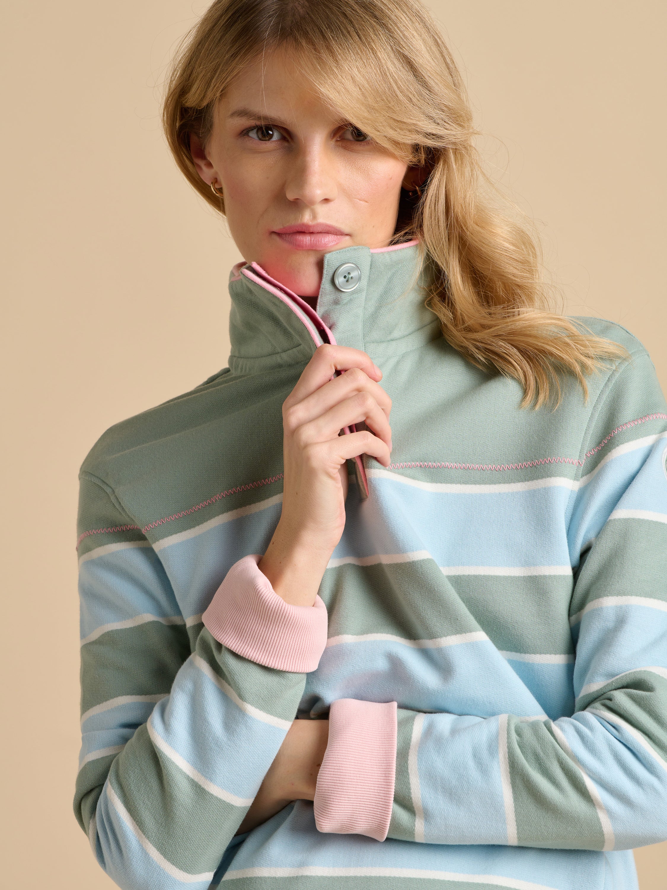 Engineered Stripe Quarter Zip