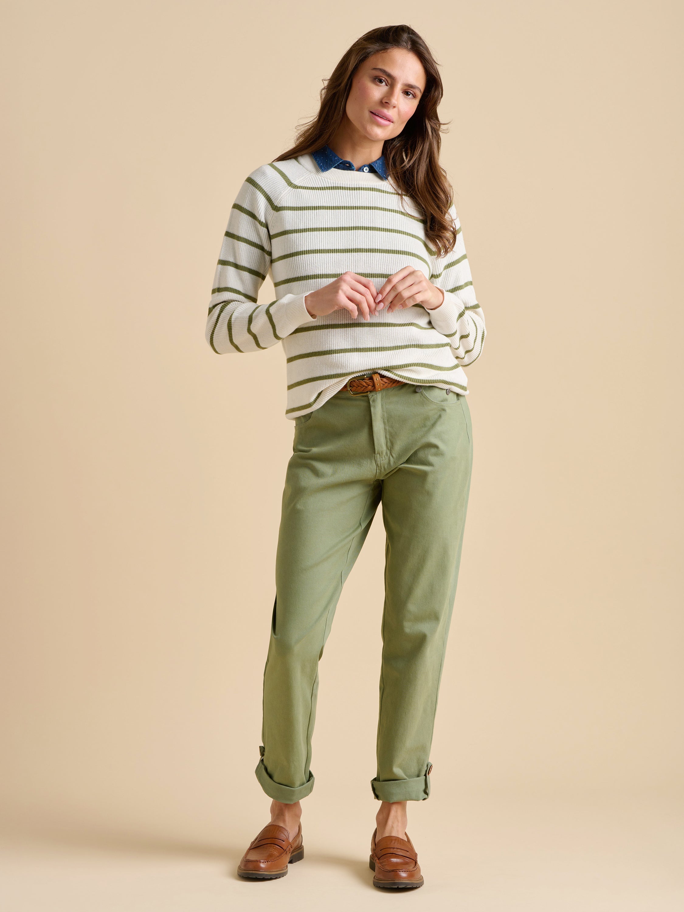 Stripe Crew Neck Knitted Jumper