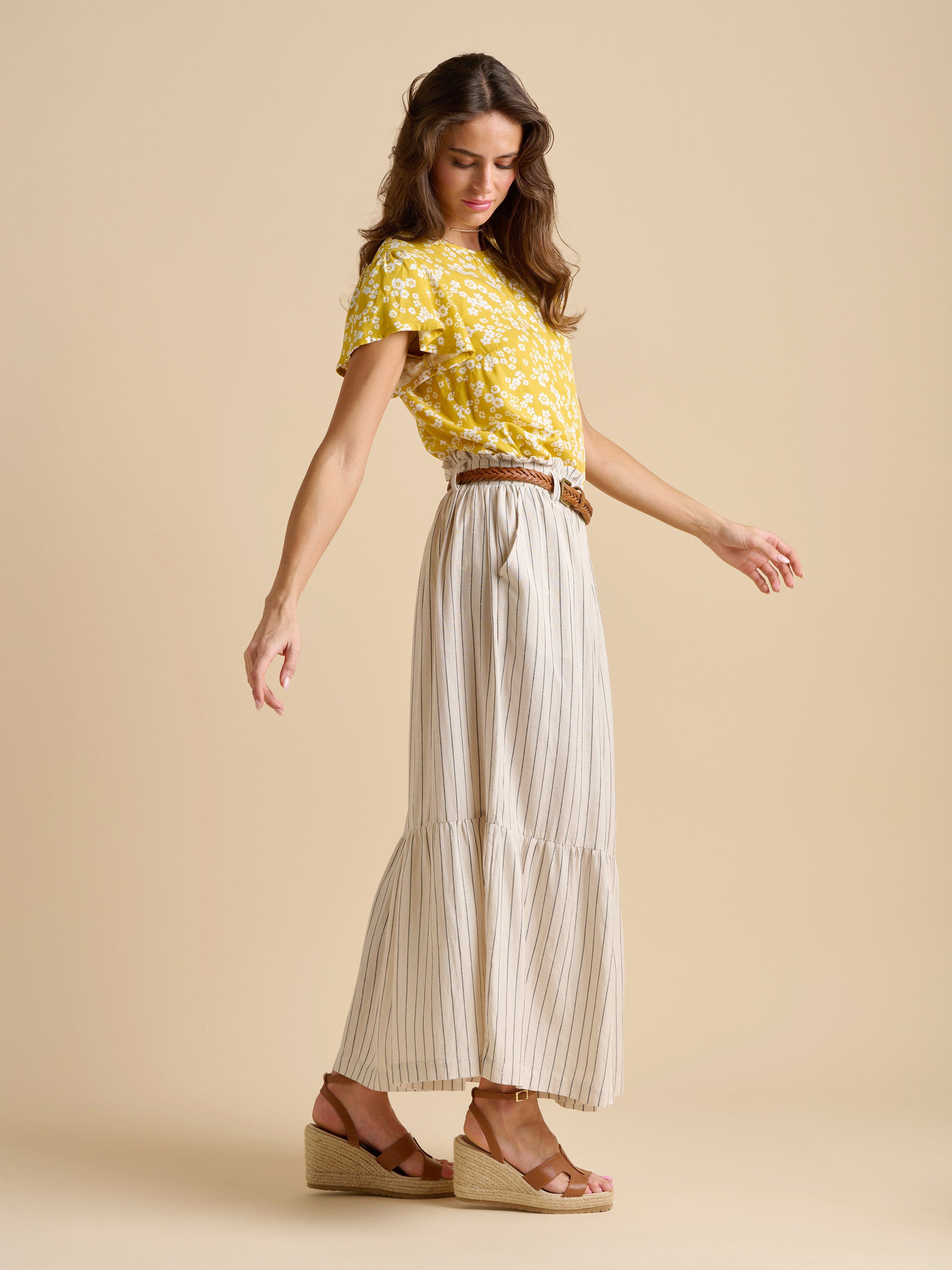 Stripe Paper Bag Skirt