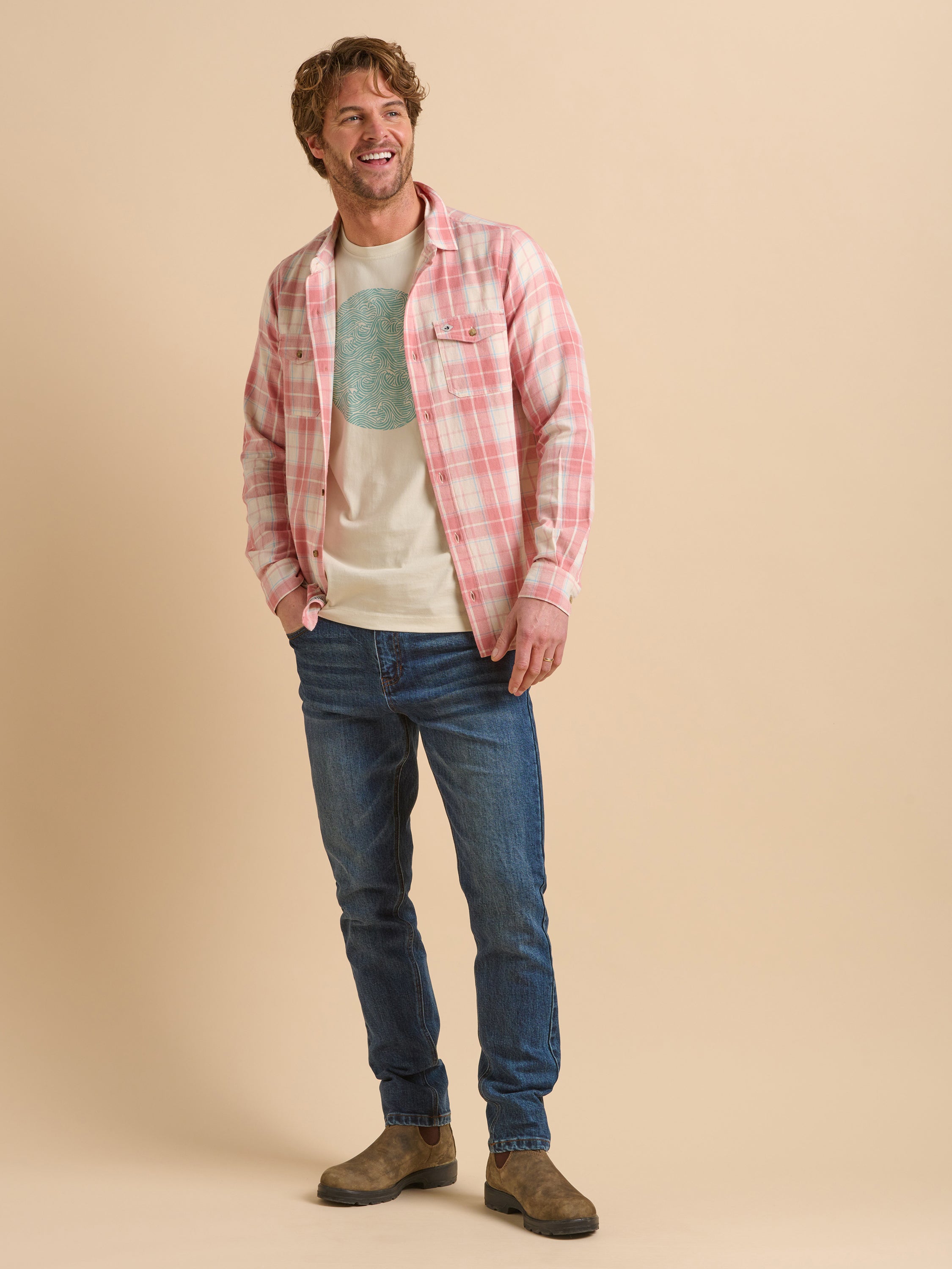 Long Sleeve Pink Check Shirt