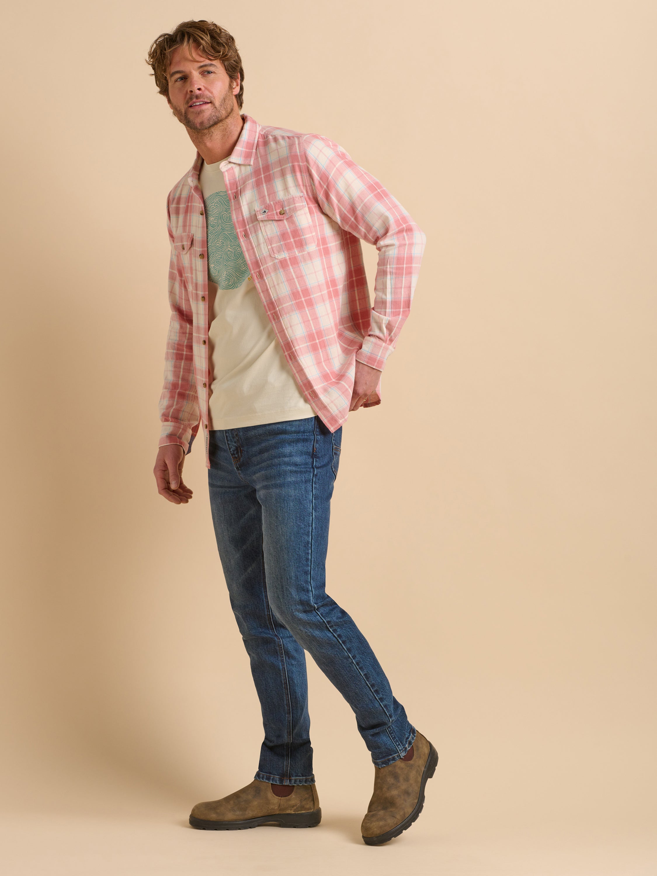 Long Sleeve Pink Check Shirt