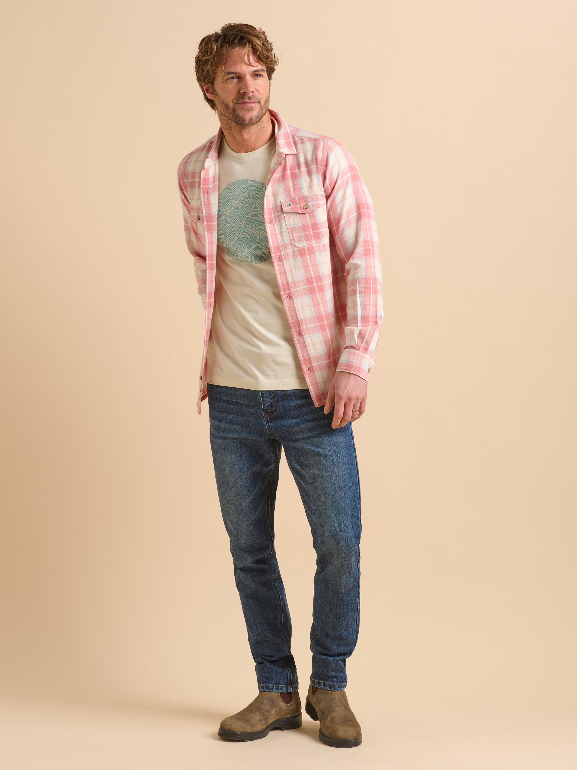 Long Sleeve Pink Check Shirt