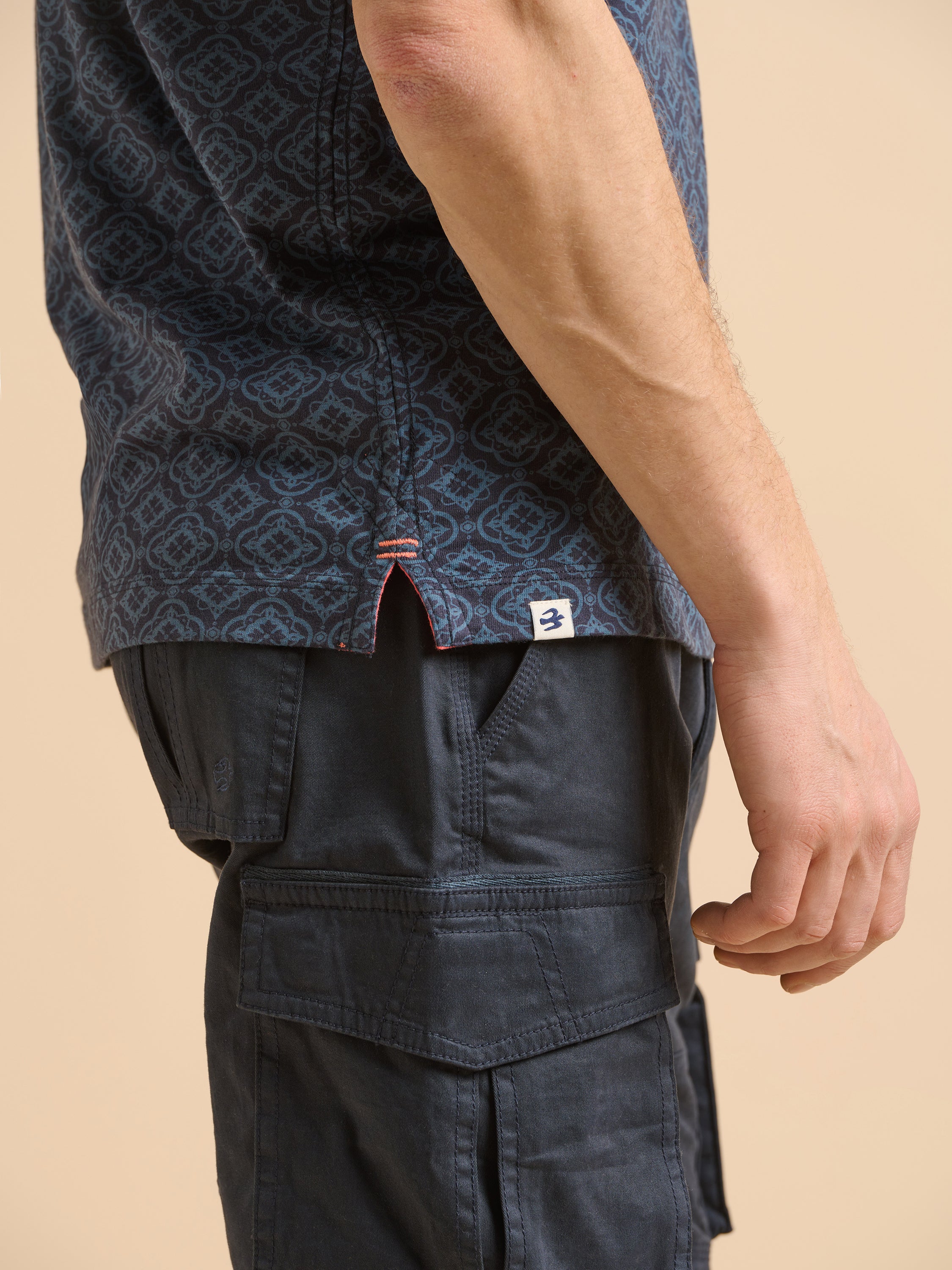 Navy Tile Polo