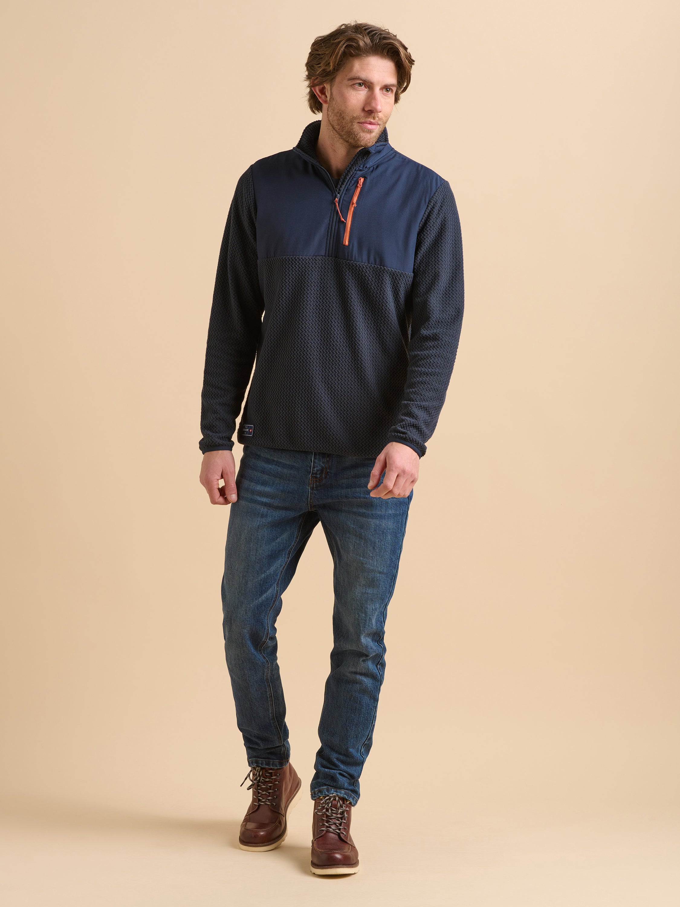Navy Quarter Zip Micro Fleece