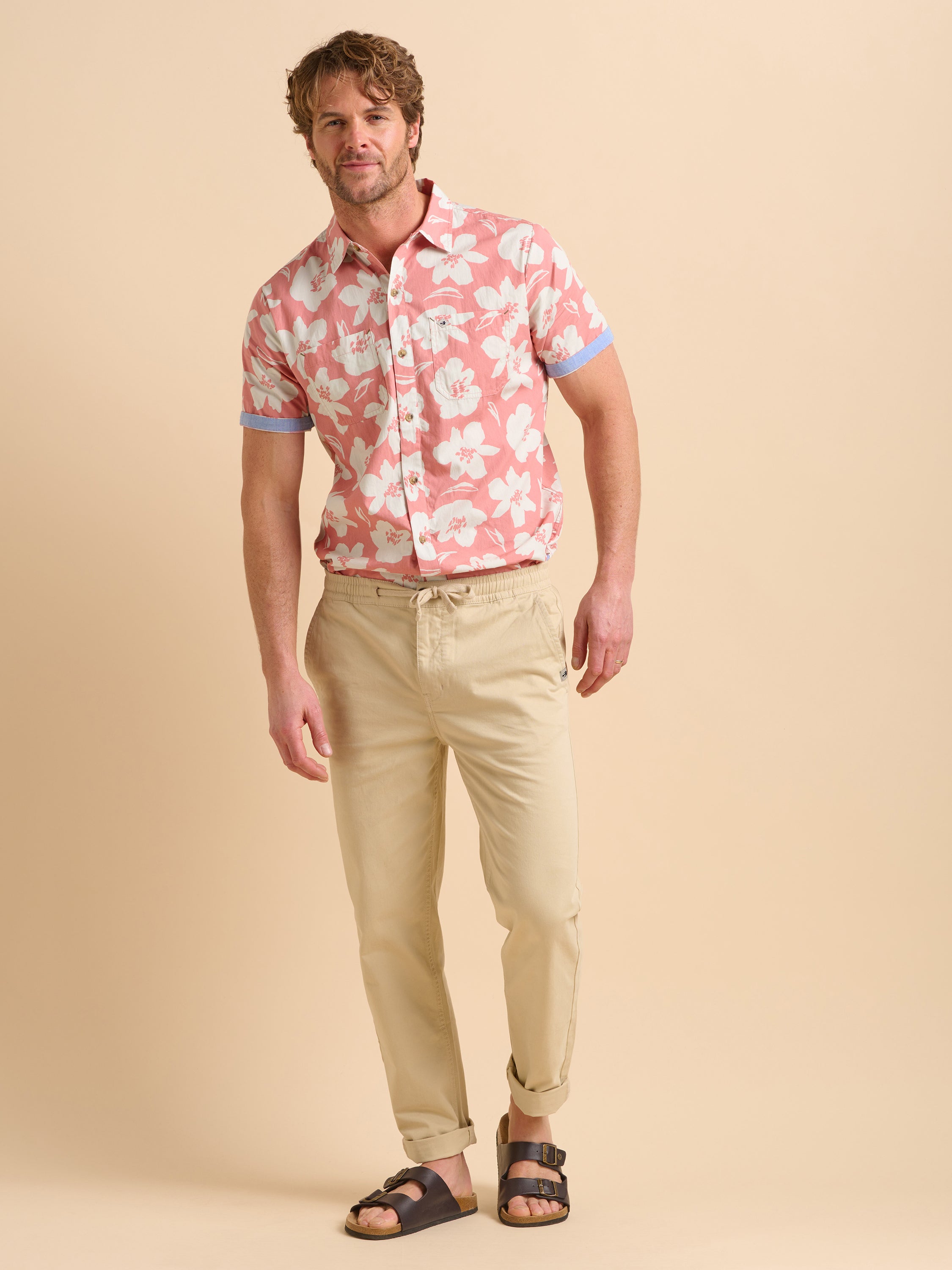 Beige Drawcord Chino