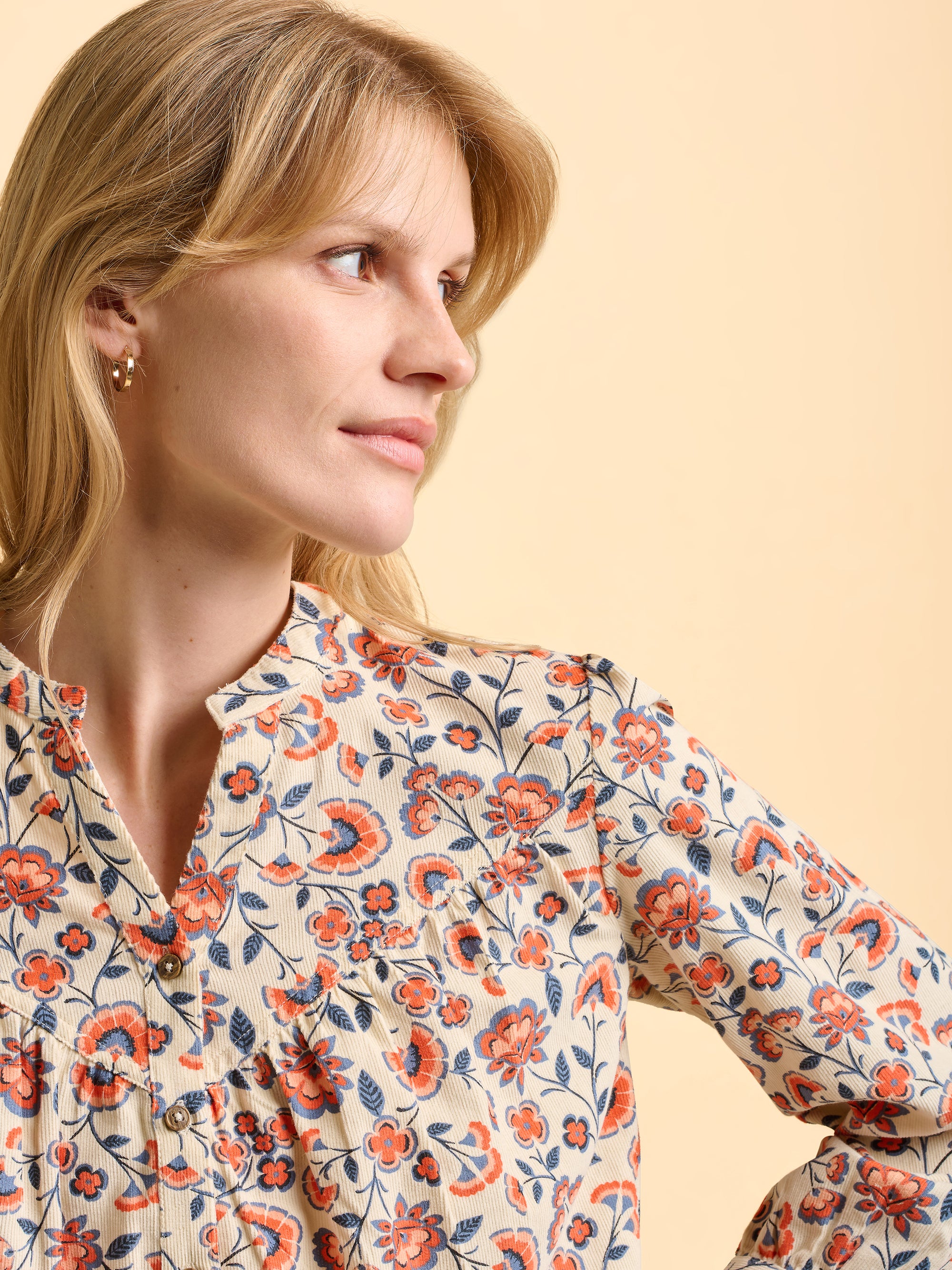 Lindsay Cream Cord Blouse