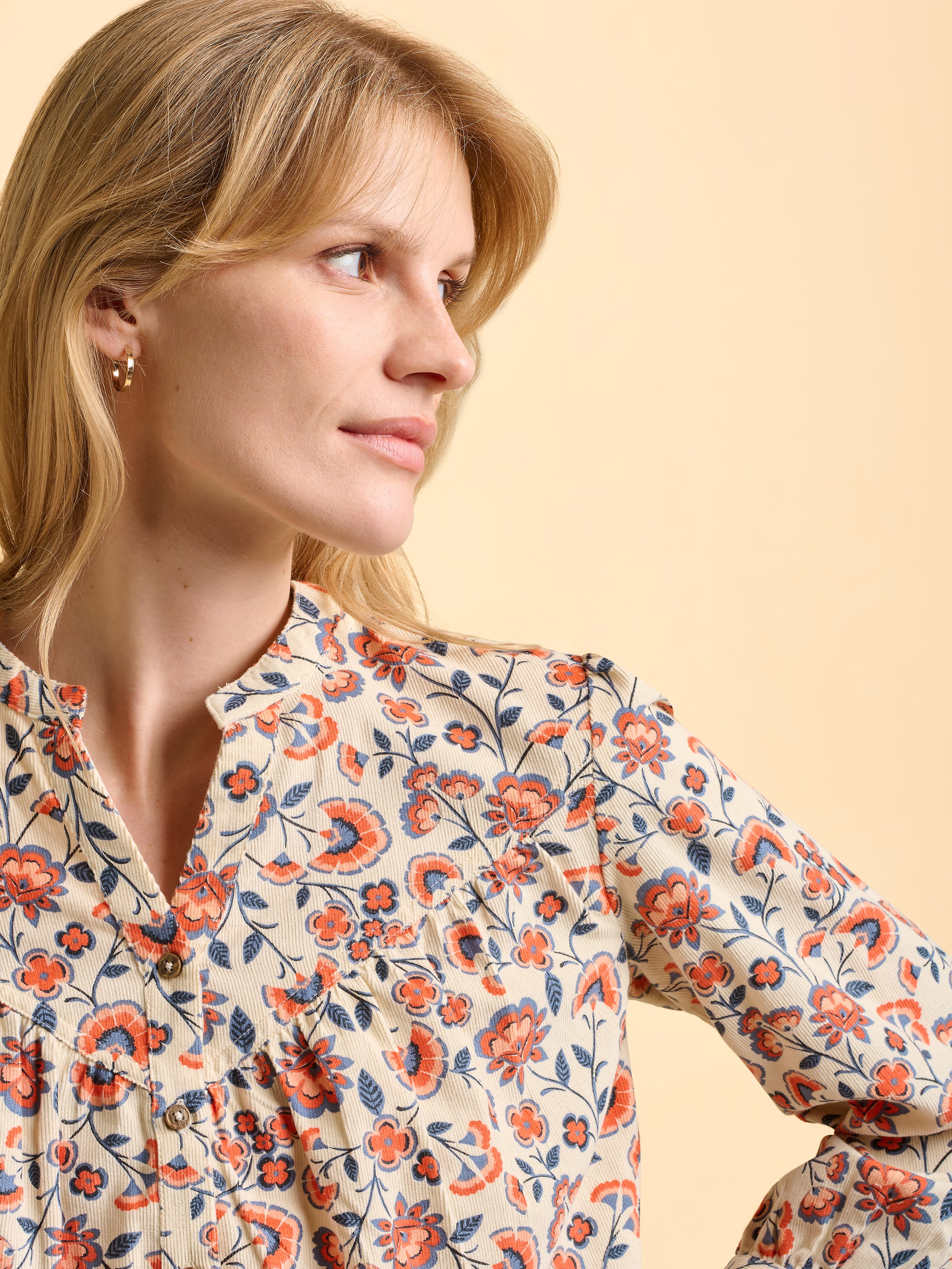 Lindsay Cream Cord Blouse