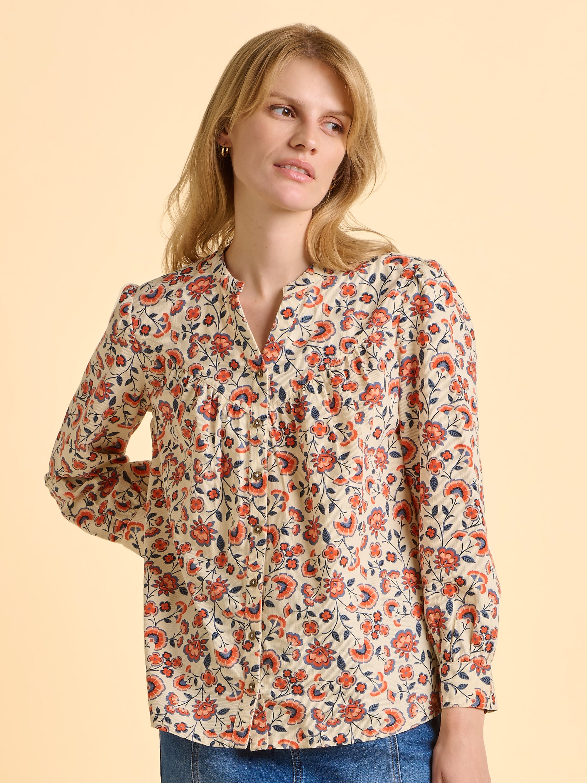 Lindsay Cream Cord Blouse