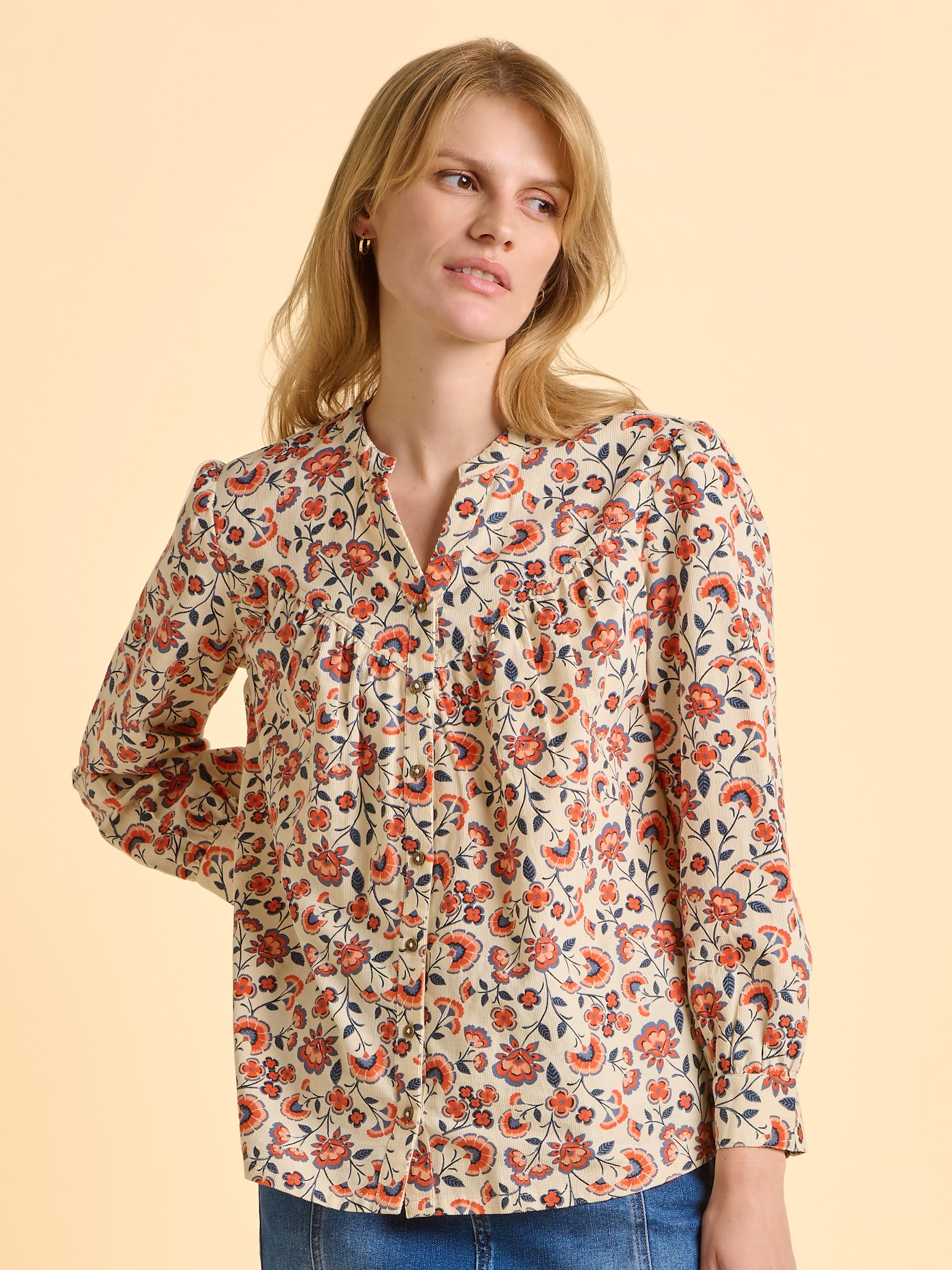 Lindsay Cream Cord Blouse