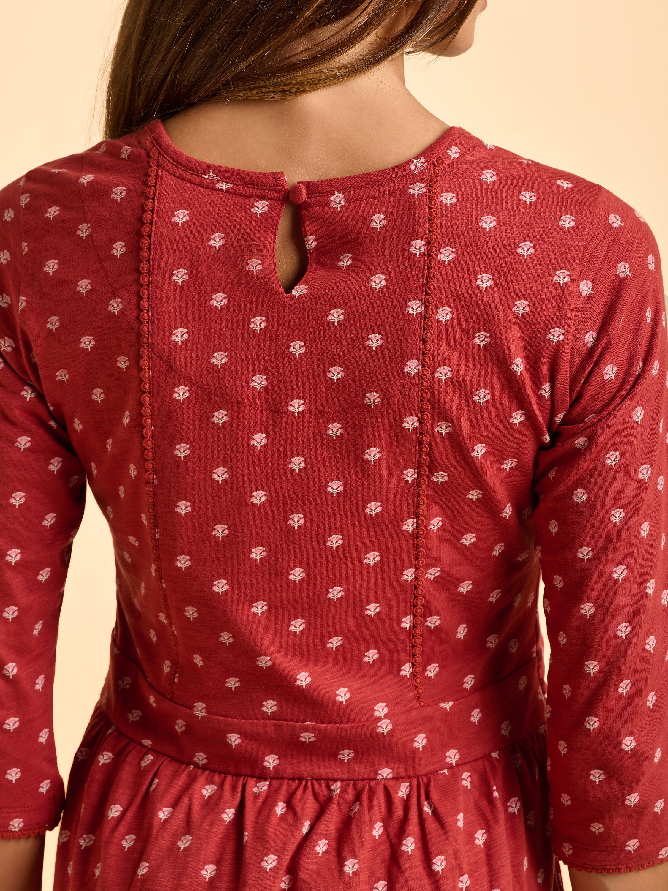 Freya Red Jersey Knee Length Dress