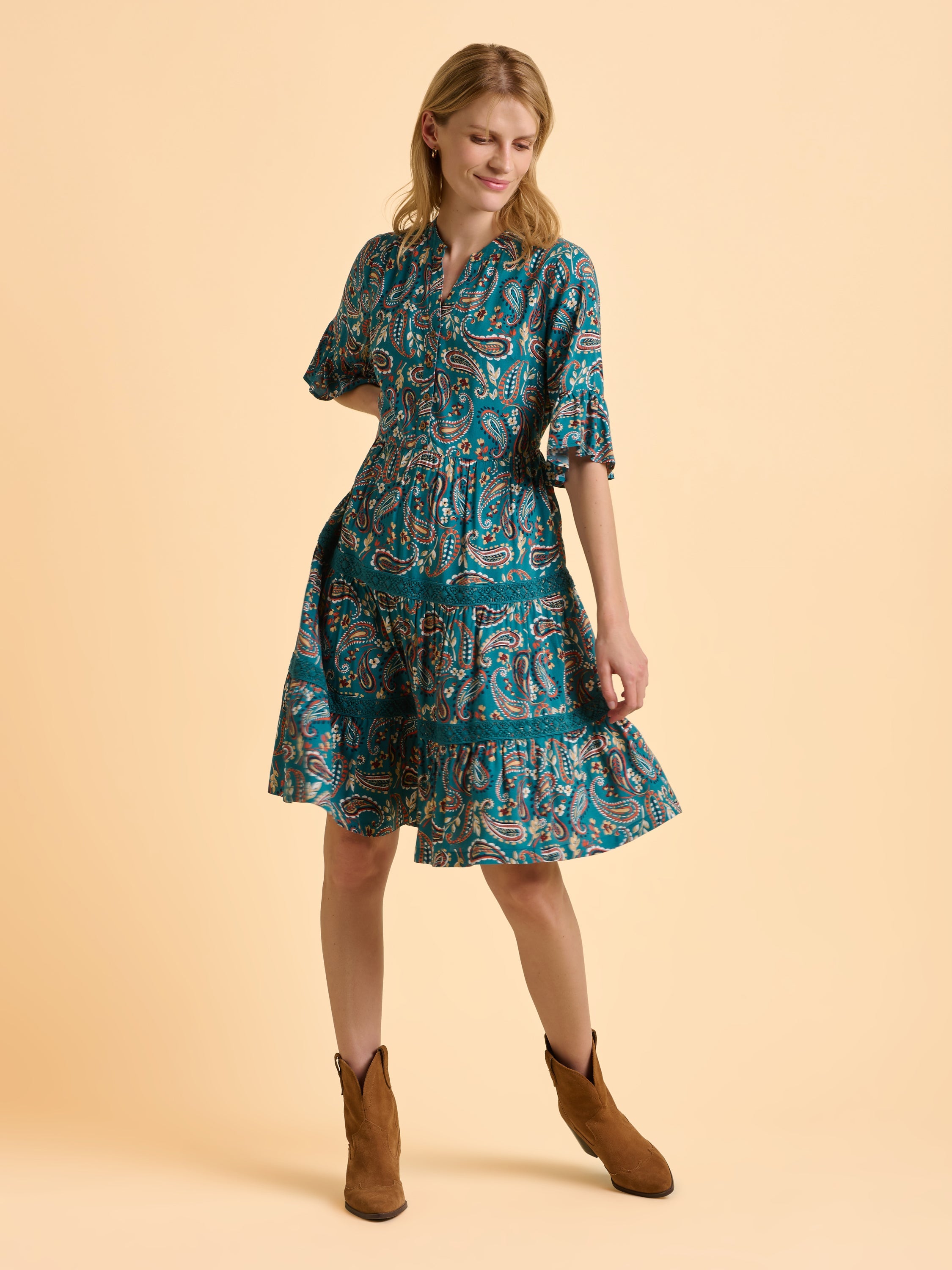 Waves Knee Length Dress