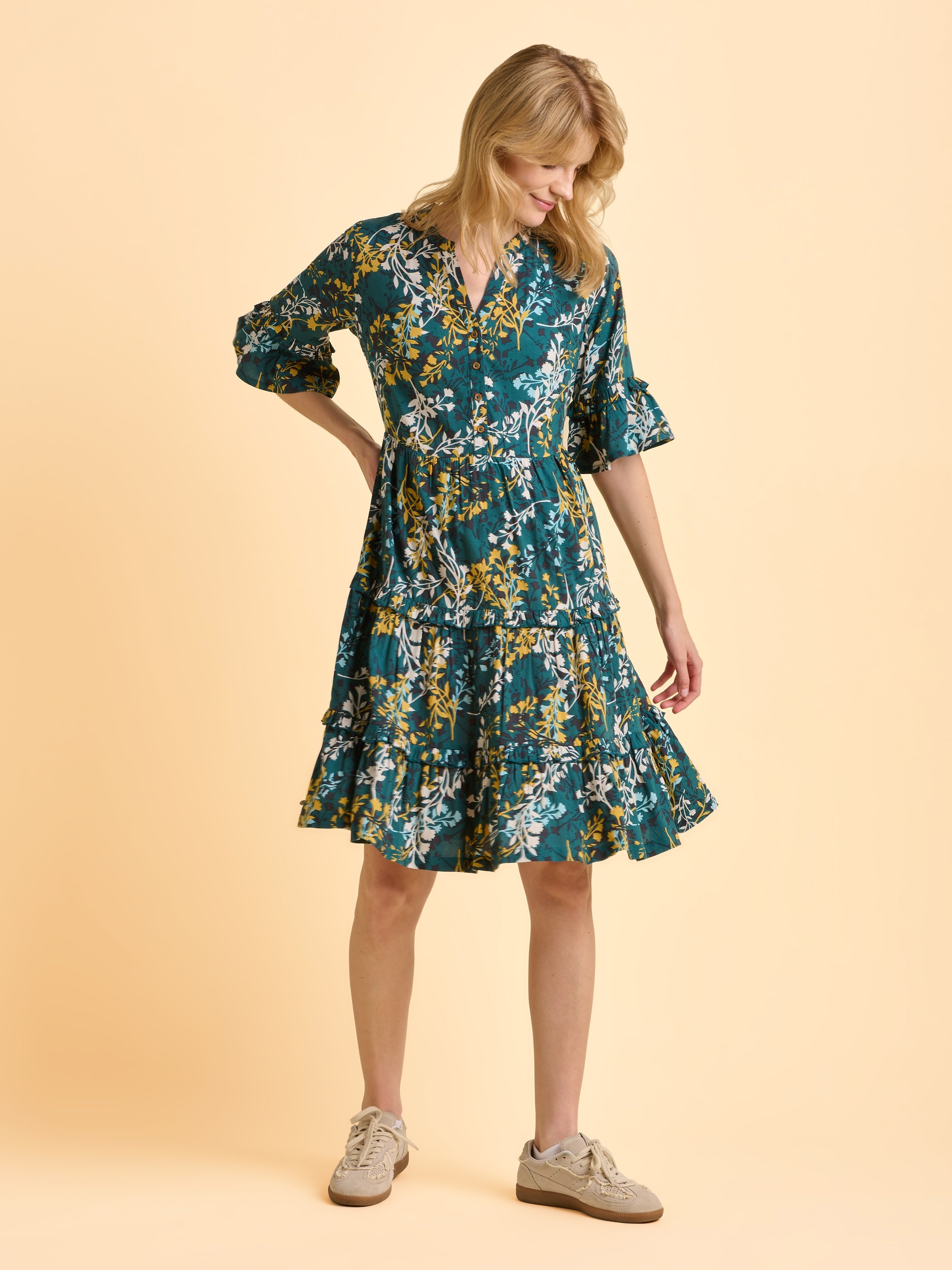 Vivid Knee Length Dress