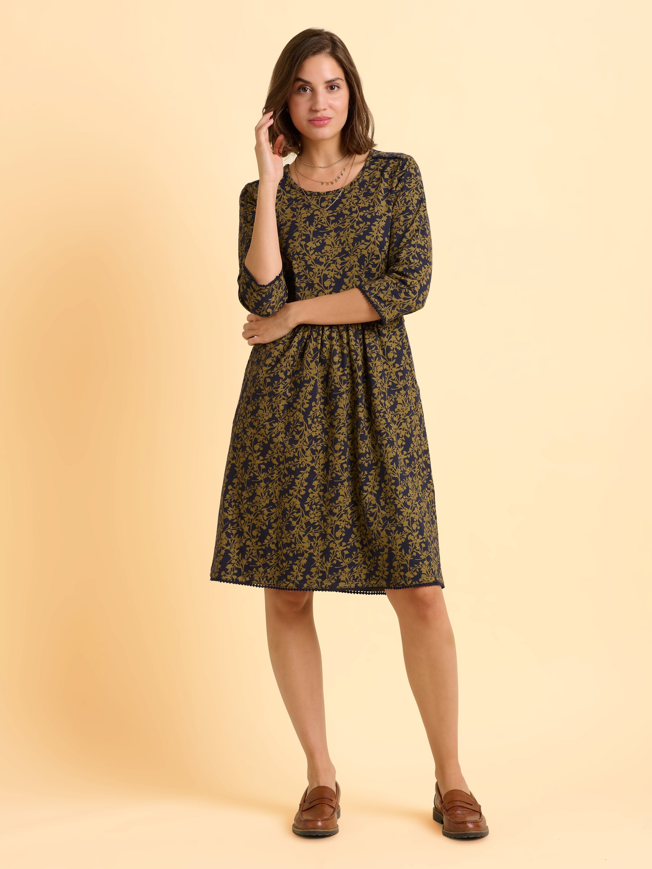 Freya Green Jersey Knee Length Dress