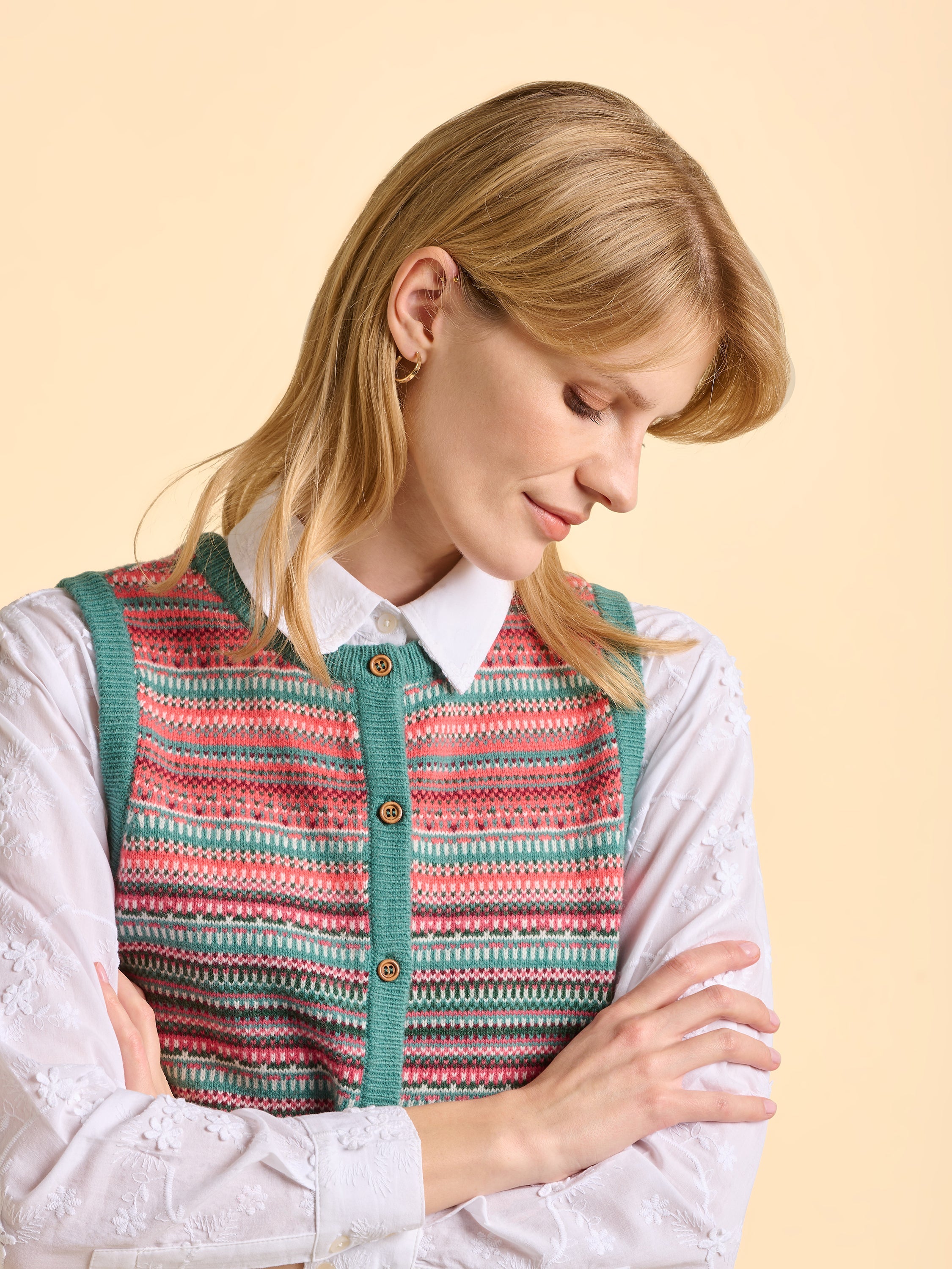 Salted Fairisle Button Tank