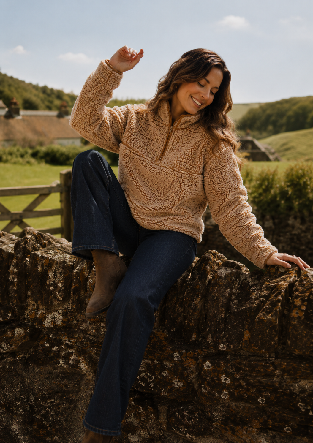 Mangerton textured 1/4 Zip Fleece