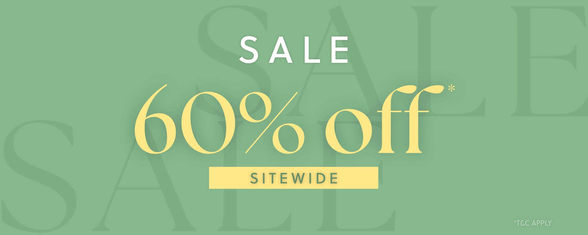 Sale banner with 60% off text