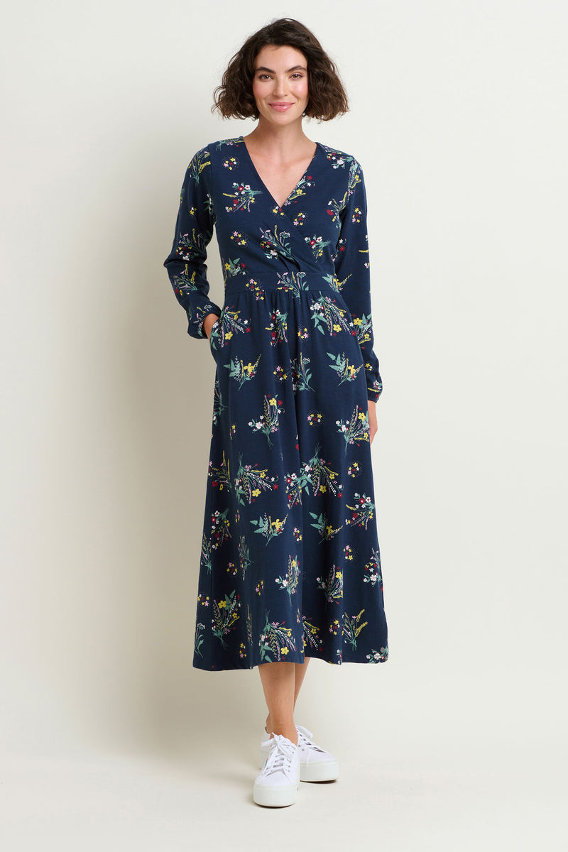 Spring Bunches Wrap Maxi Dress