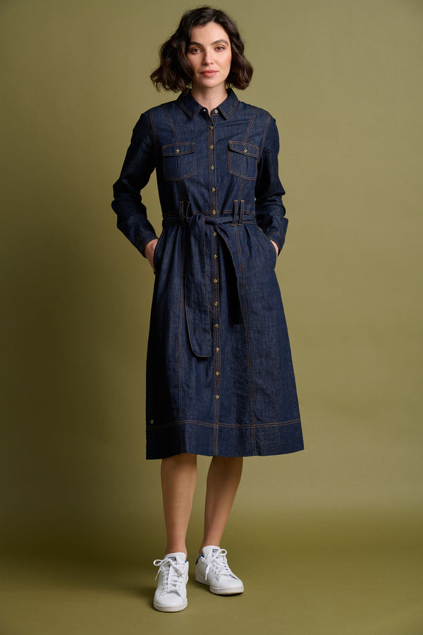 Frances Denim Midi Shirt Dress