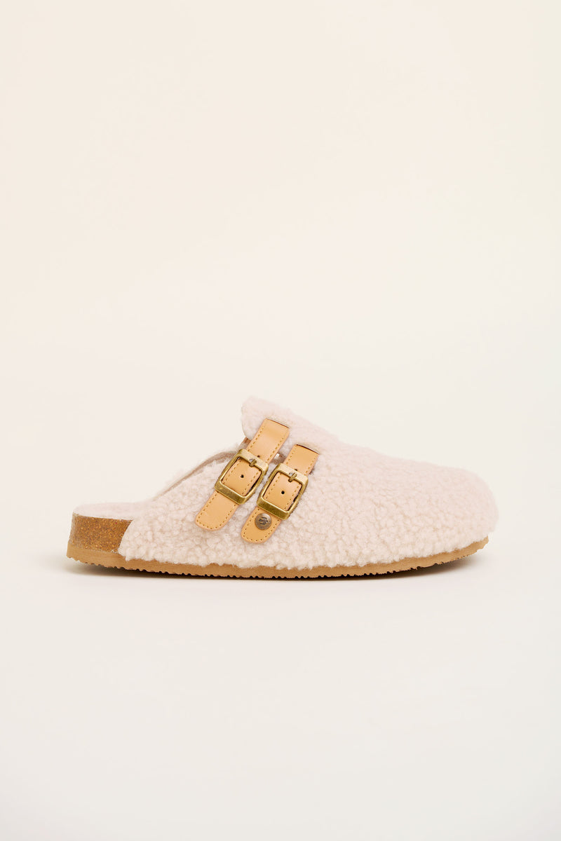 Shearling Buckle Slippers