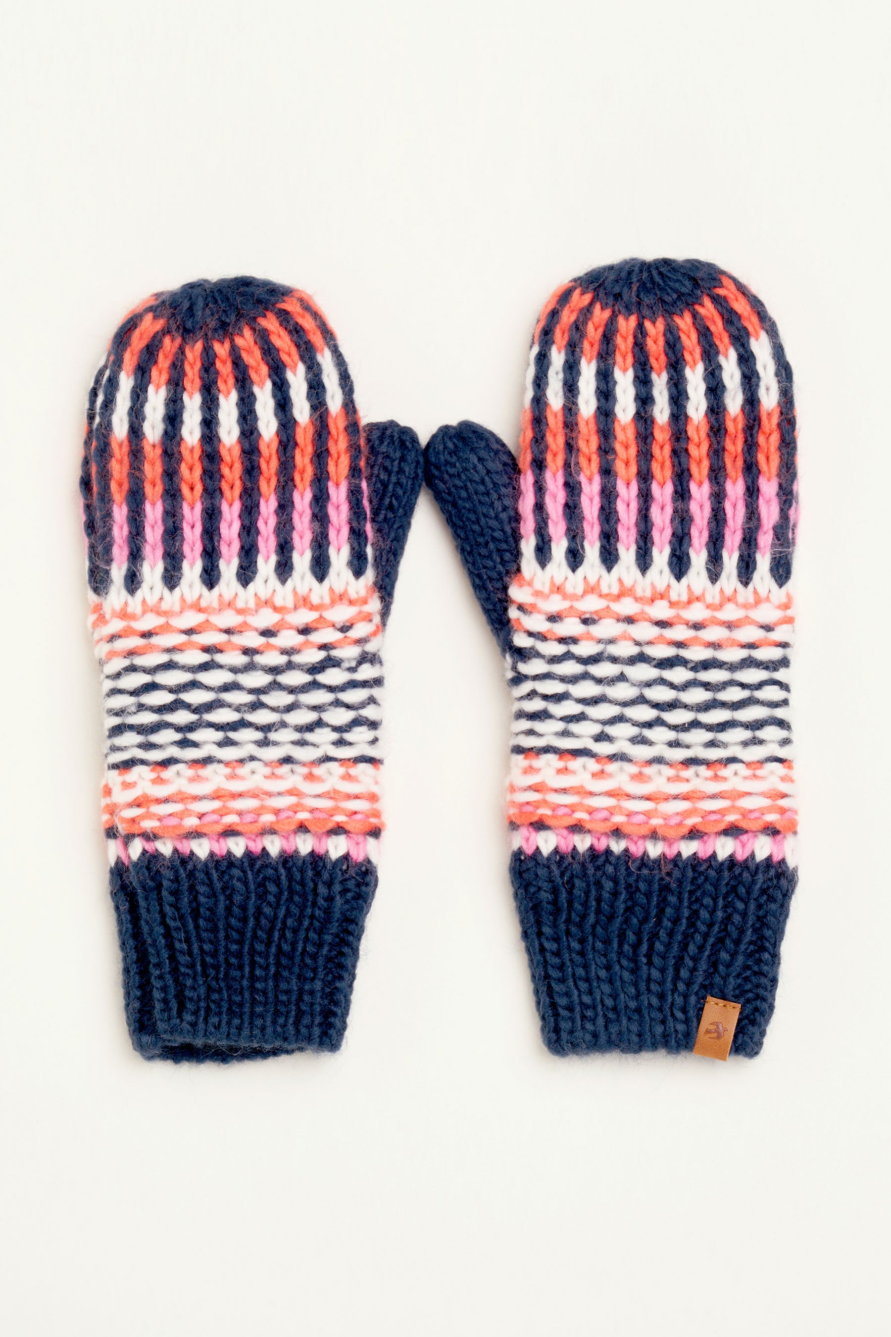 Textured Stripe Knitted Gloves