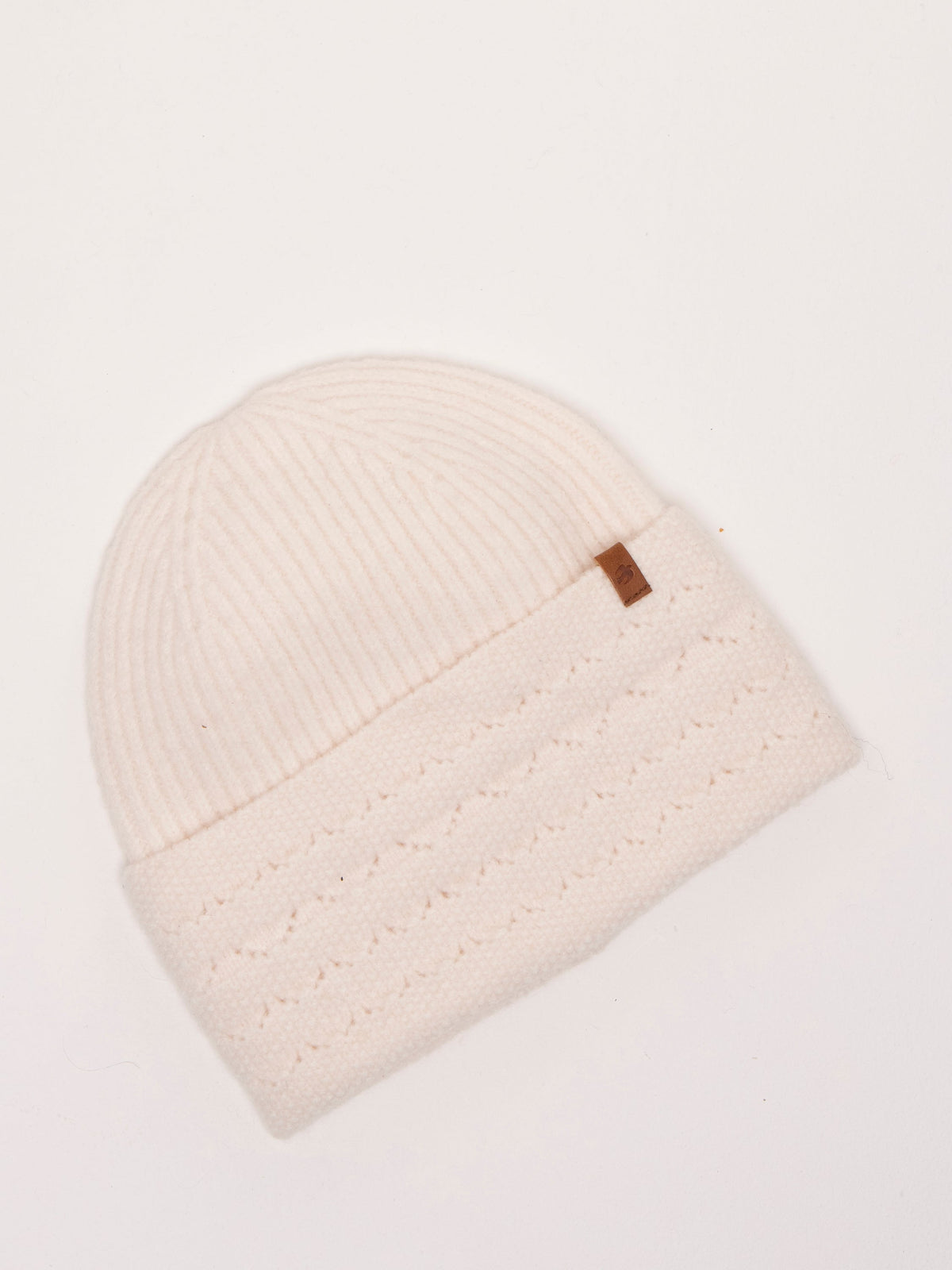 Stellar Pointelle Rib Knitted Beanie Hat