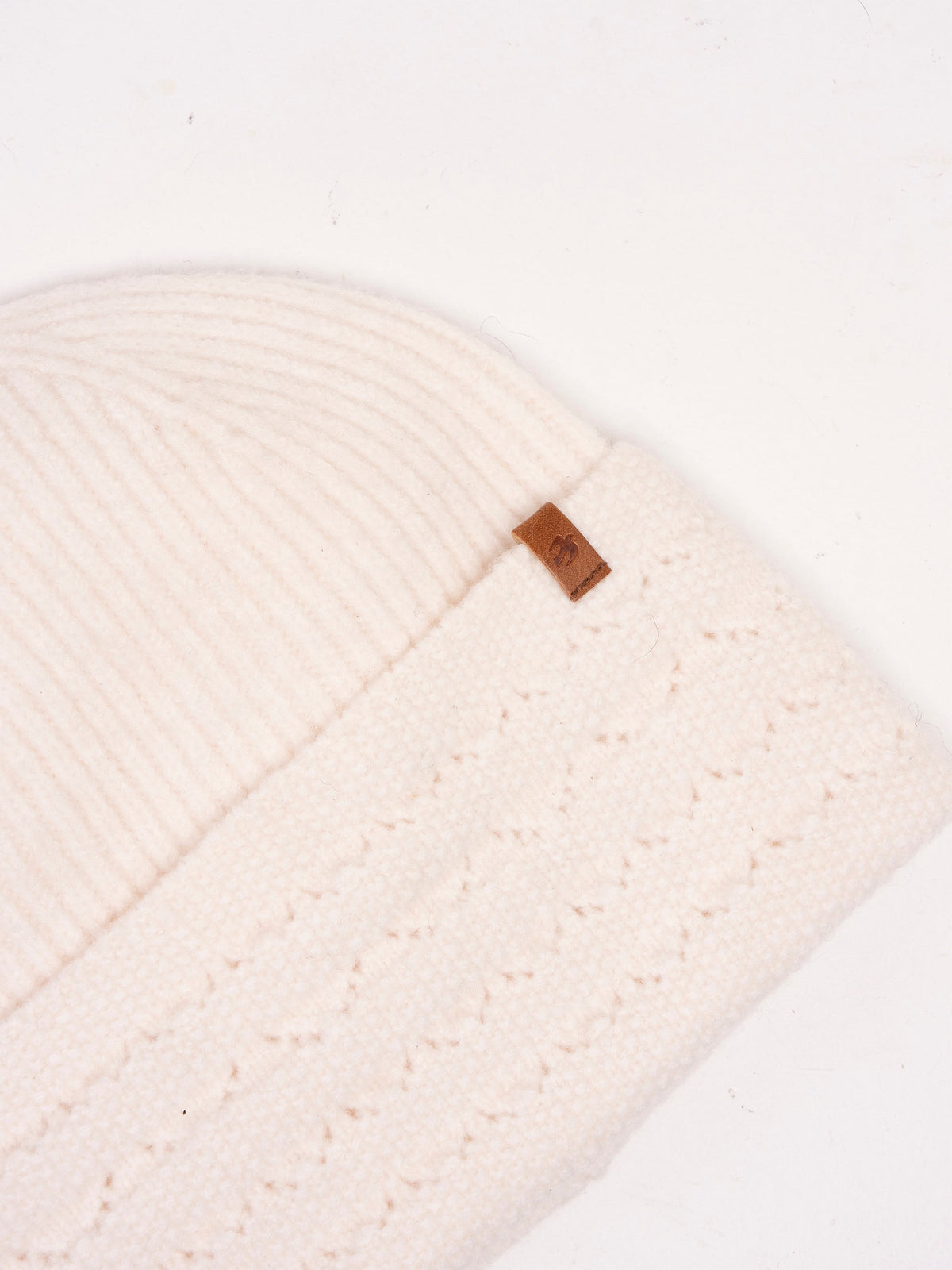 Stellar Pointelle Rib Knitted Beanie Hat