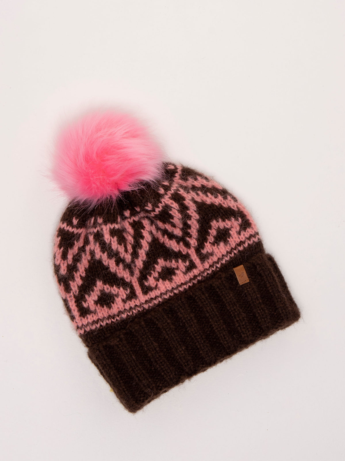 Nessa Fairisle  Knitted Bobble Hat