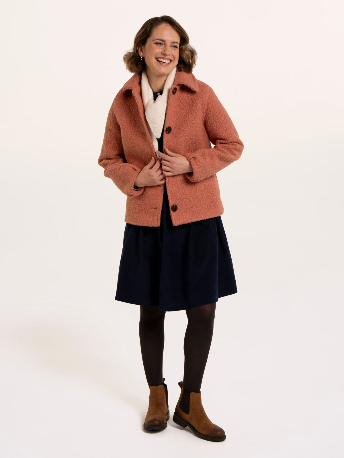 Rose Bloucle Collared Coat