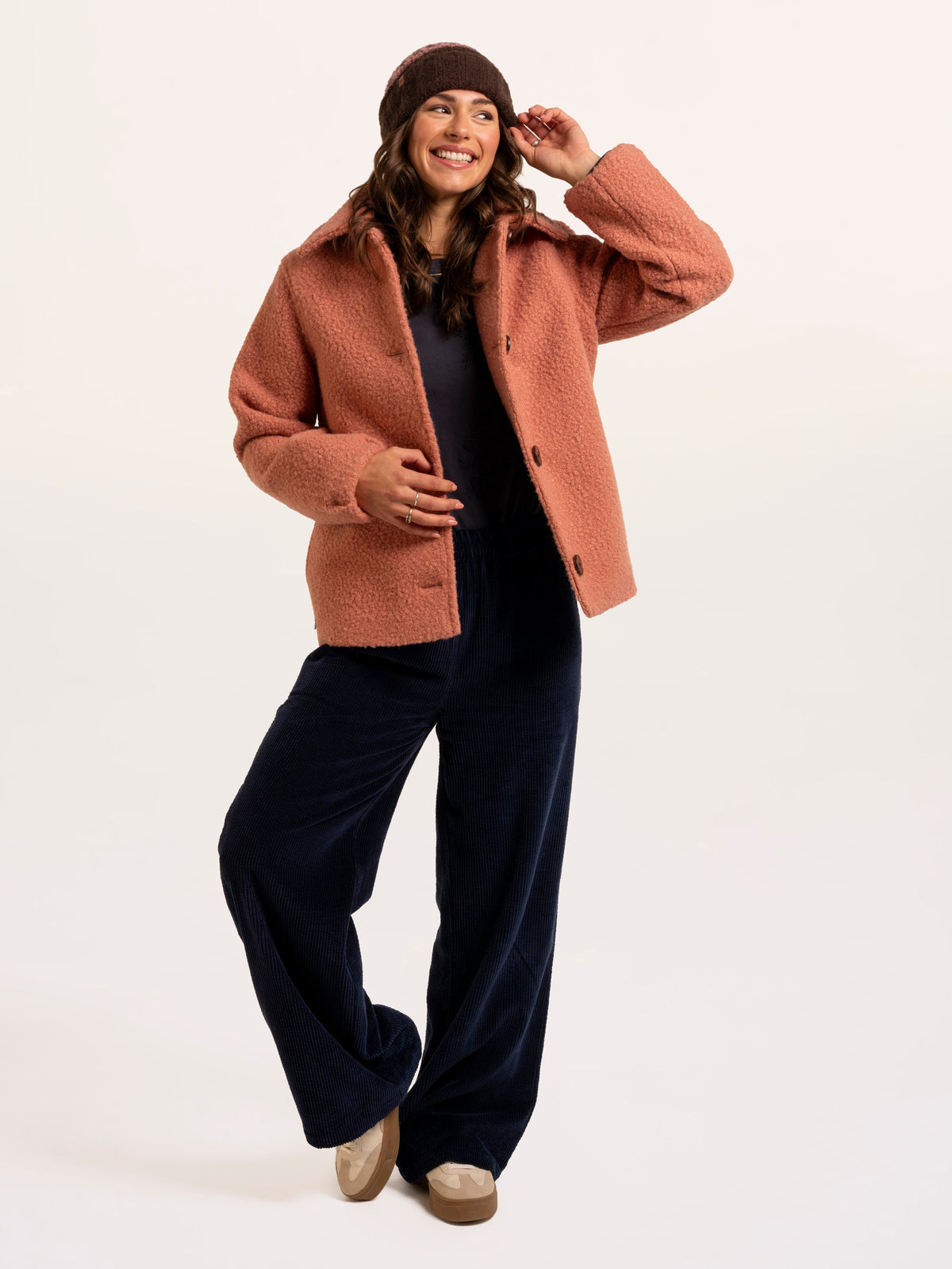 Rose Bloucle Collared Coat