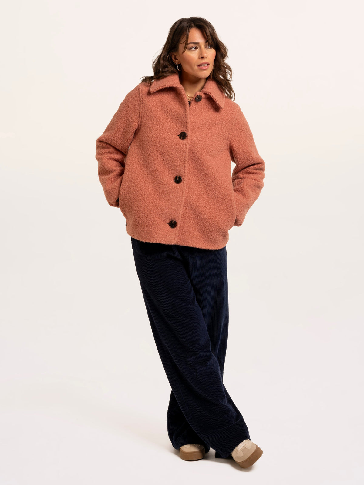Rose Bloucle Collared Coat