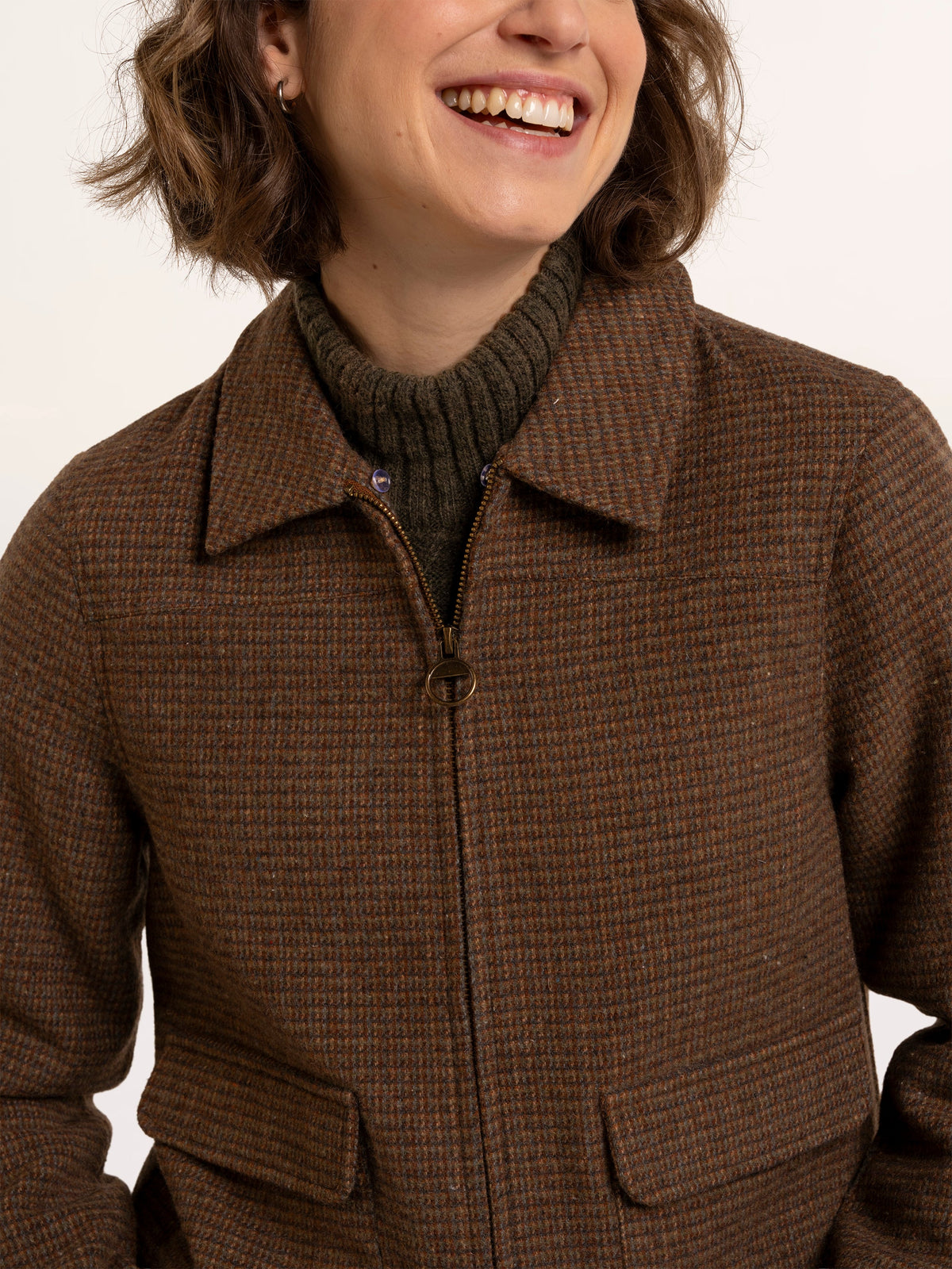 Hemlock Faux Fur Collar Textured Coat
