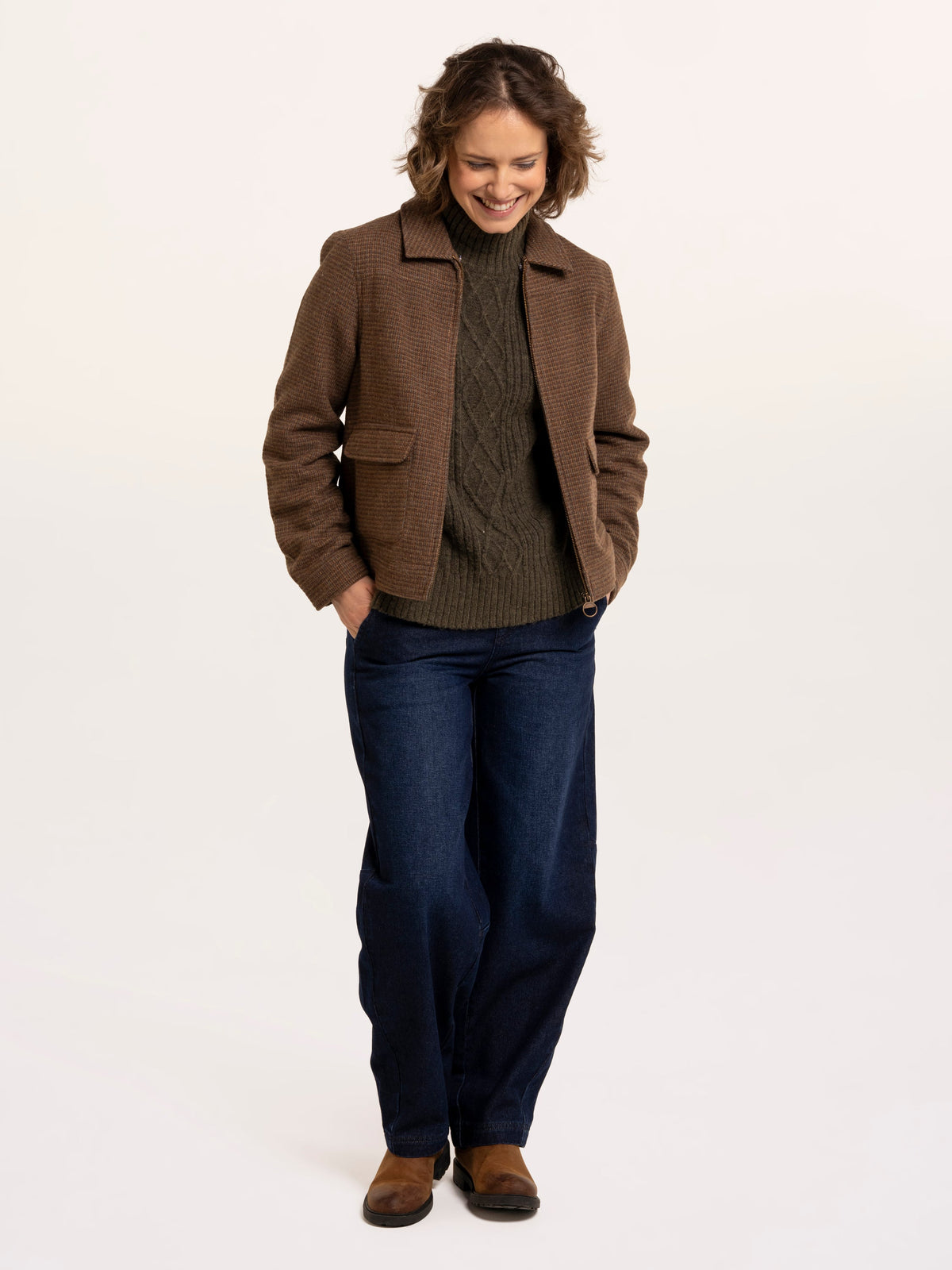 Hemlock Faux Fur Collar Textured Coat