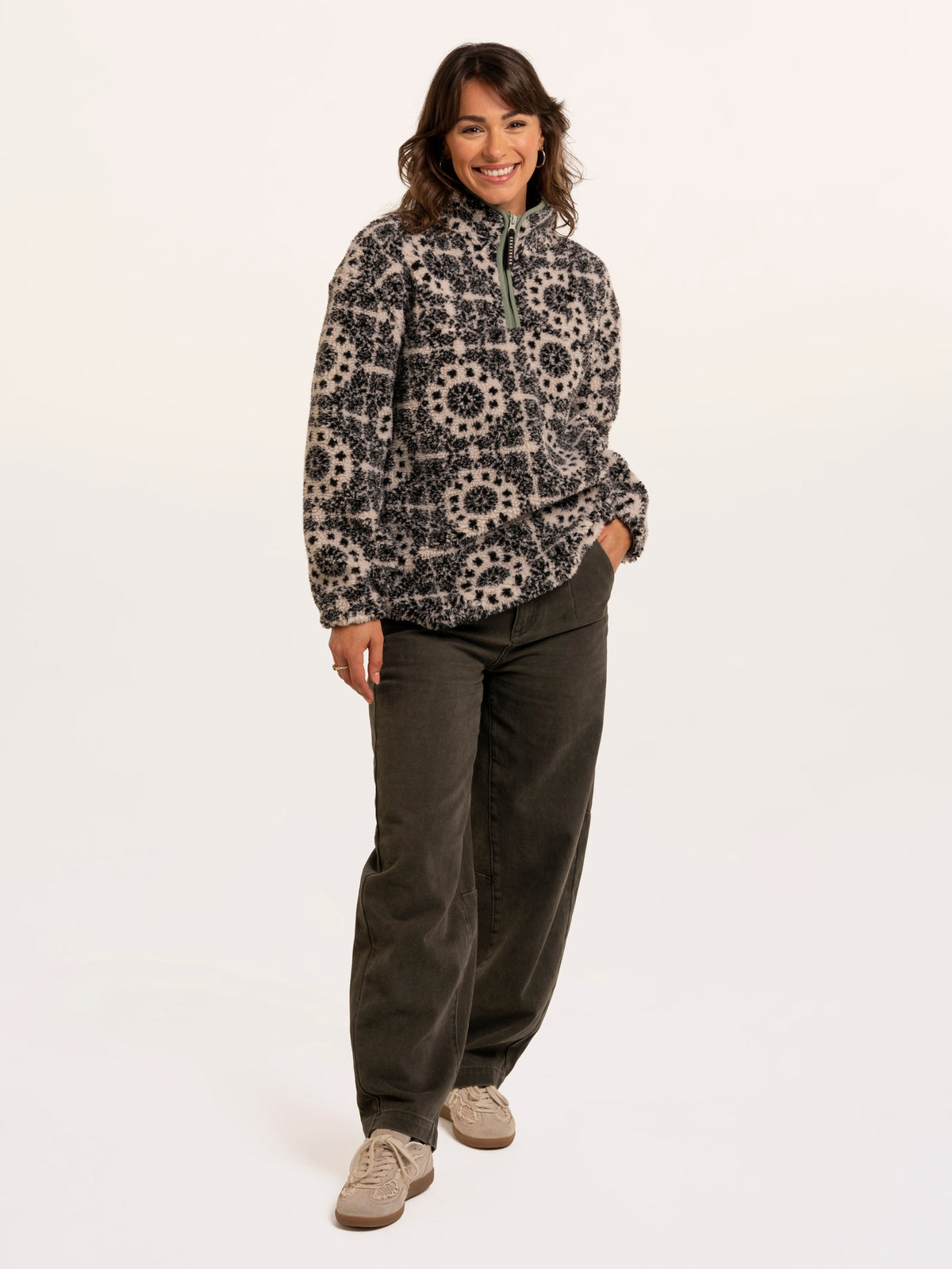 Wey Printed 1/4 Zip Fleece