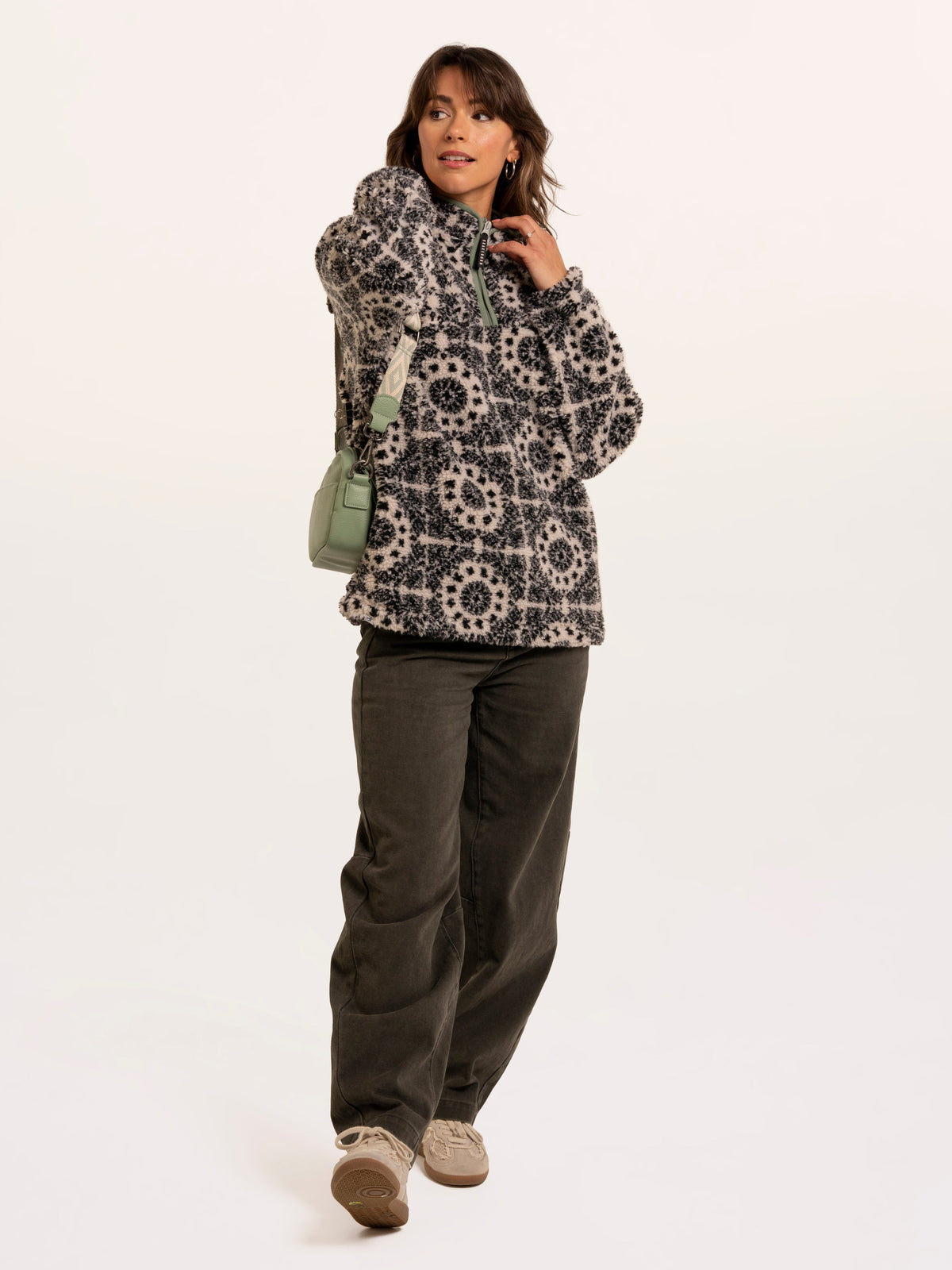Wey Printed 1/4 Zip Fleece