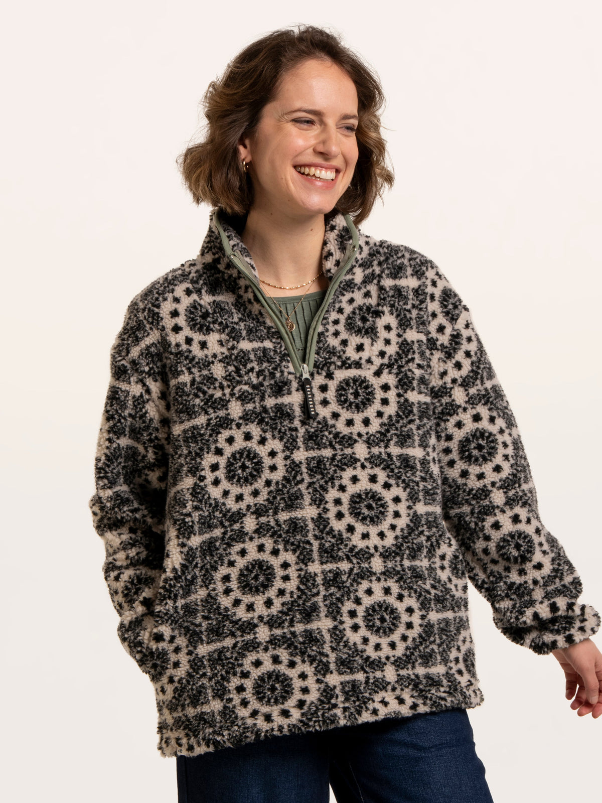 Wey Printed 1/4 Zip Fleece