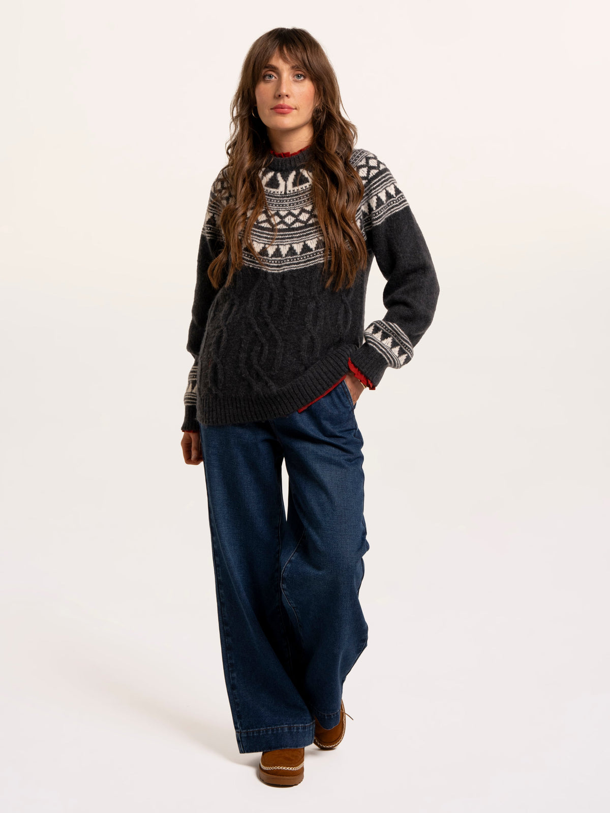 Frida Fairisle Knitted Crew Neck Jumper